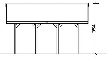 Skanholz Doppelcarport Wallgau, BxT: 620x600 cm, 215 cm Einfahrtshöhe, 620x600cm, mit Dachlattung