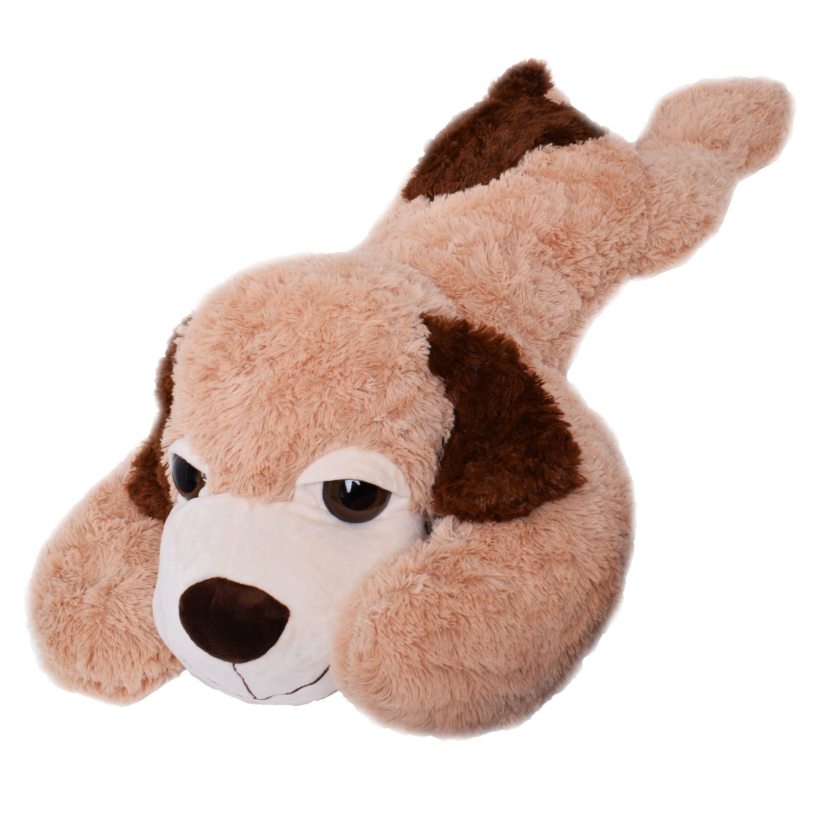 TE-Trend Kuscheltier Hund 100cm XXL Riesen Stofftier Plüschtier (liegend), flauschiger Plüsch Stoff