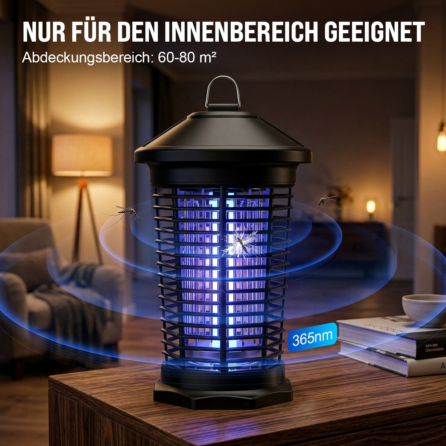 ANYSUN Ultraschall-Tierabwehr Insektenvernichter elektrisch Mückenlampe 4000V UV-Lampe Insektenfalle, 1-tlg., Fliegenfalle elektrisch mückenfalle für Innen
