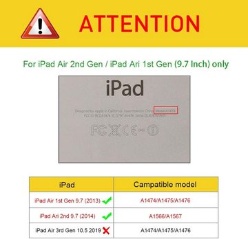 Fintie Tablet-Hülle für iPad Air 2 (2014 Modell) / iPad Air (2013 Modell), Ultradünne Superleicht Hülle mit Transparenter Rückseite Abdeckung