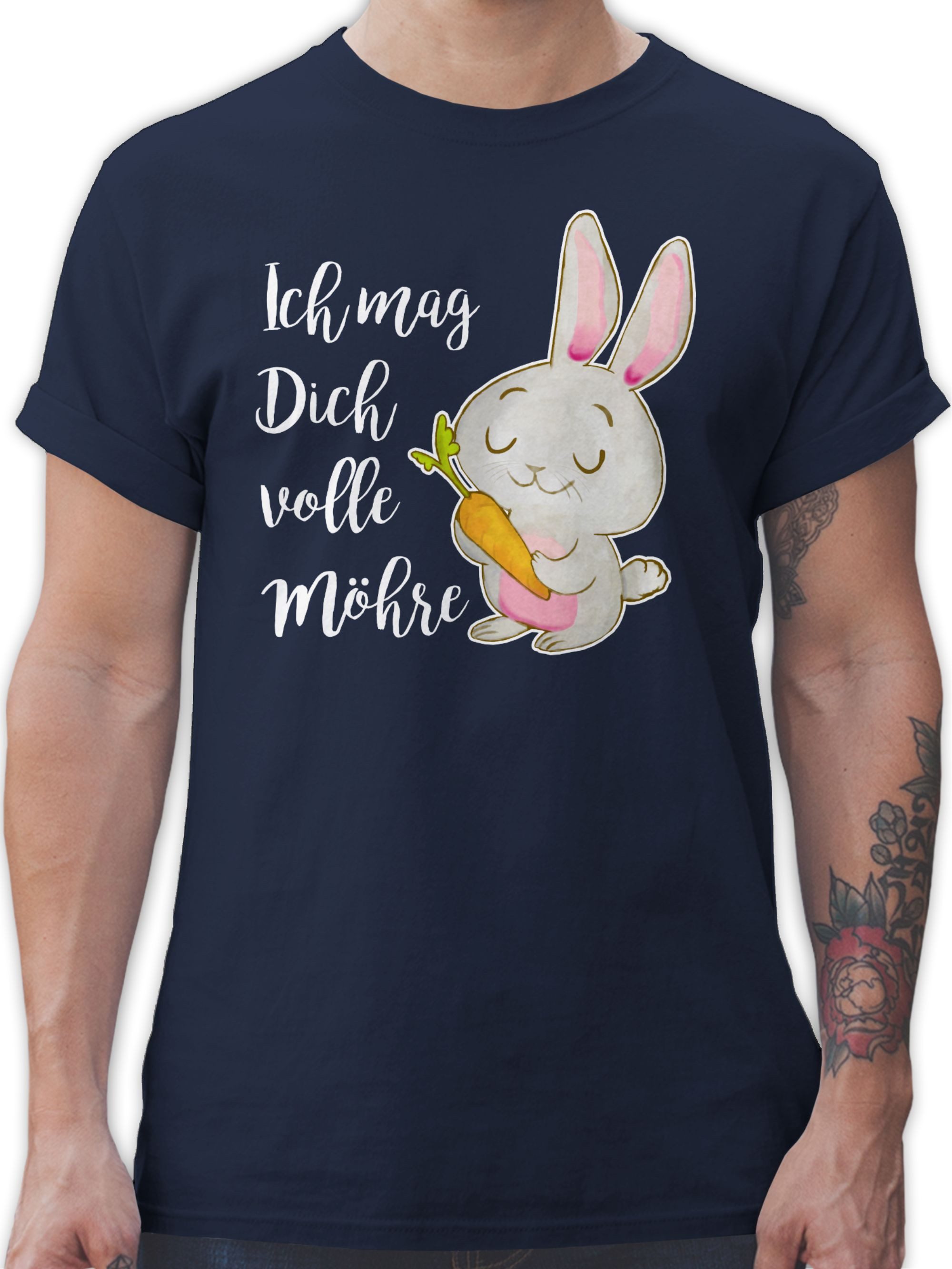 Shirtracer T-Shirt Ich mag dich volle Möhre Hase I Pärchen