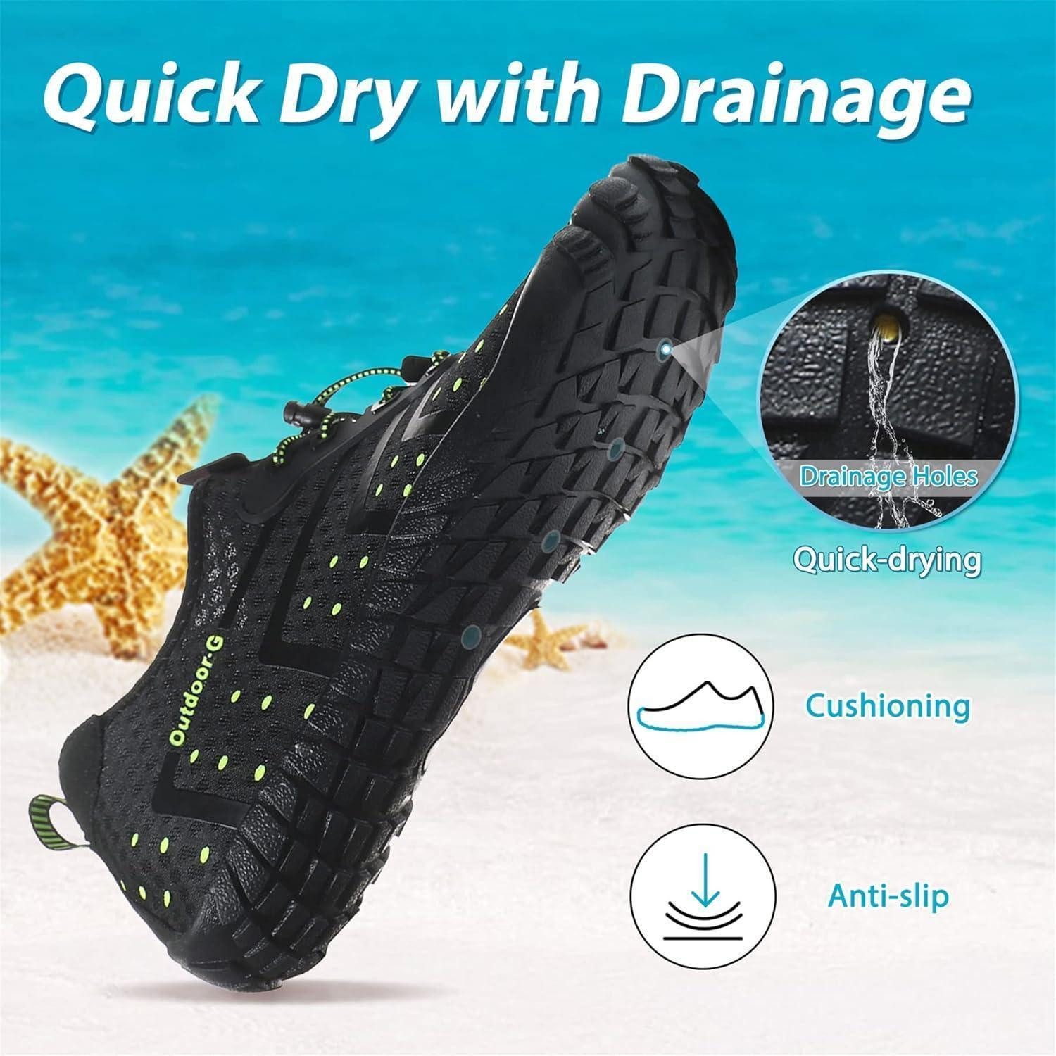 LuxusKollektion Wasserschuhe Unisex Strandschuhe schnelltrocknend 42 EU Schwarz1 Wasserschuh