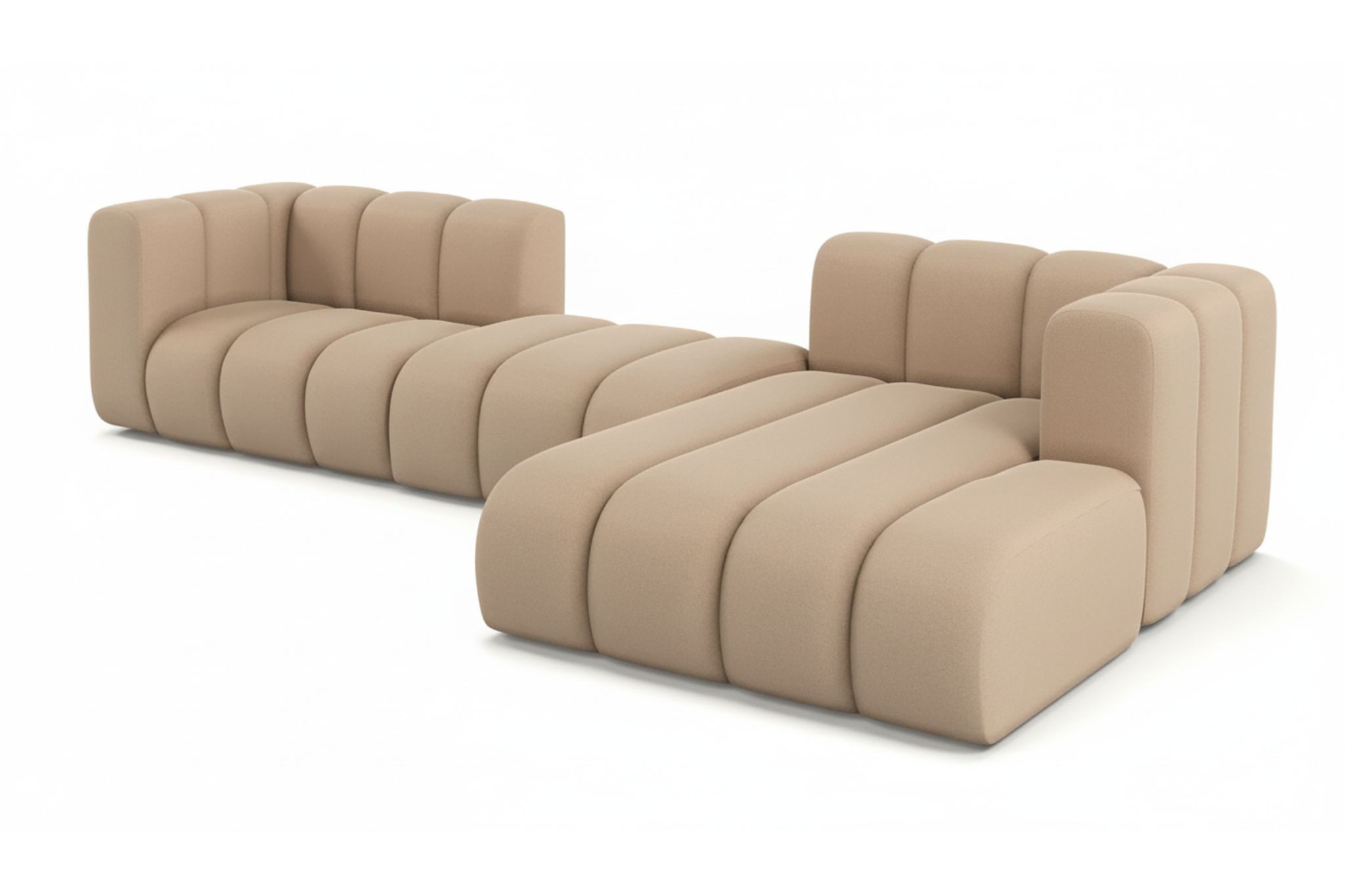 Kaiser Möbel Ecksofa Grand L 319 cm aus Veloursstoff Salvador, Einzelartikel, weich gerundetes, modernes Design,formstabile Polsterung