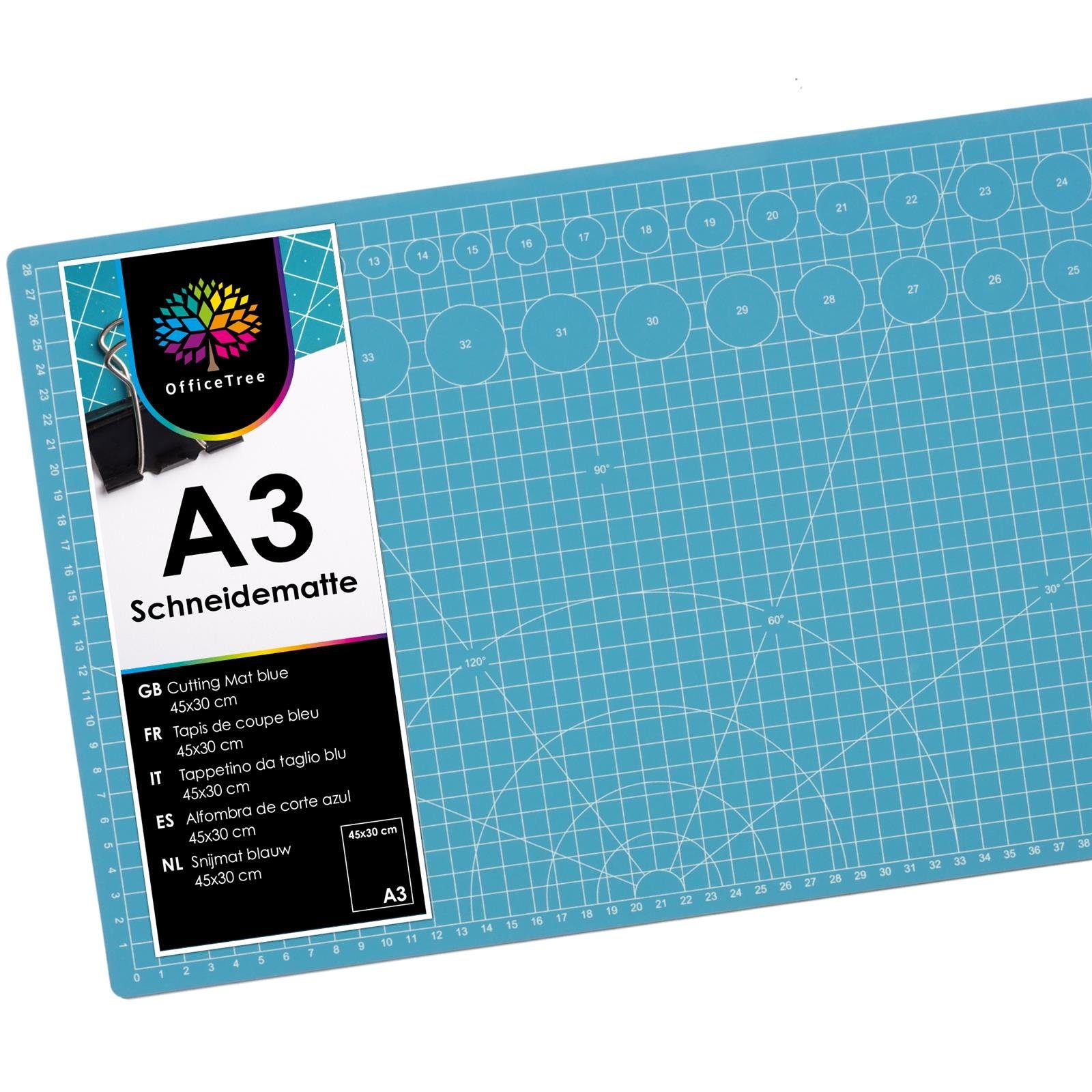 OfficeTree Schneideunterlage OfficeTree® Schneidematte blau - 45x30 cm (A3), 45 x 30 cm selbstheilend