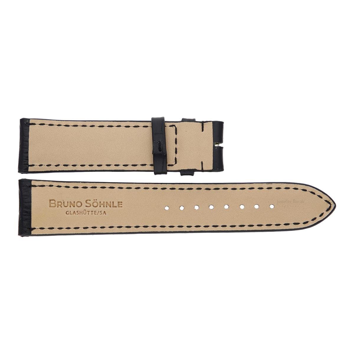BRUNO SÖHNLE Uhrenarmband Bruno Söhnle Uhrenband 61-10270-022 Leder schwarz mit Croco Muster