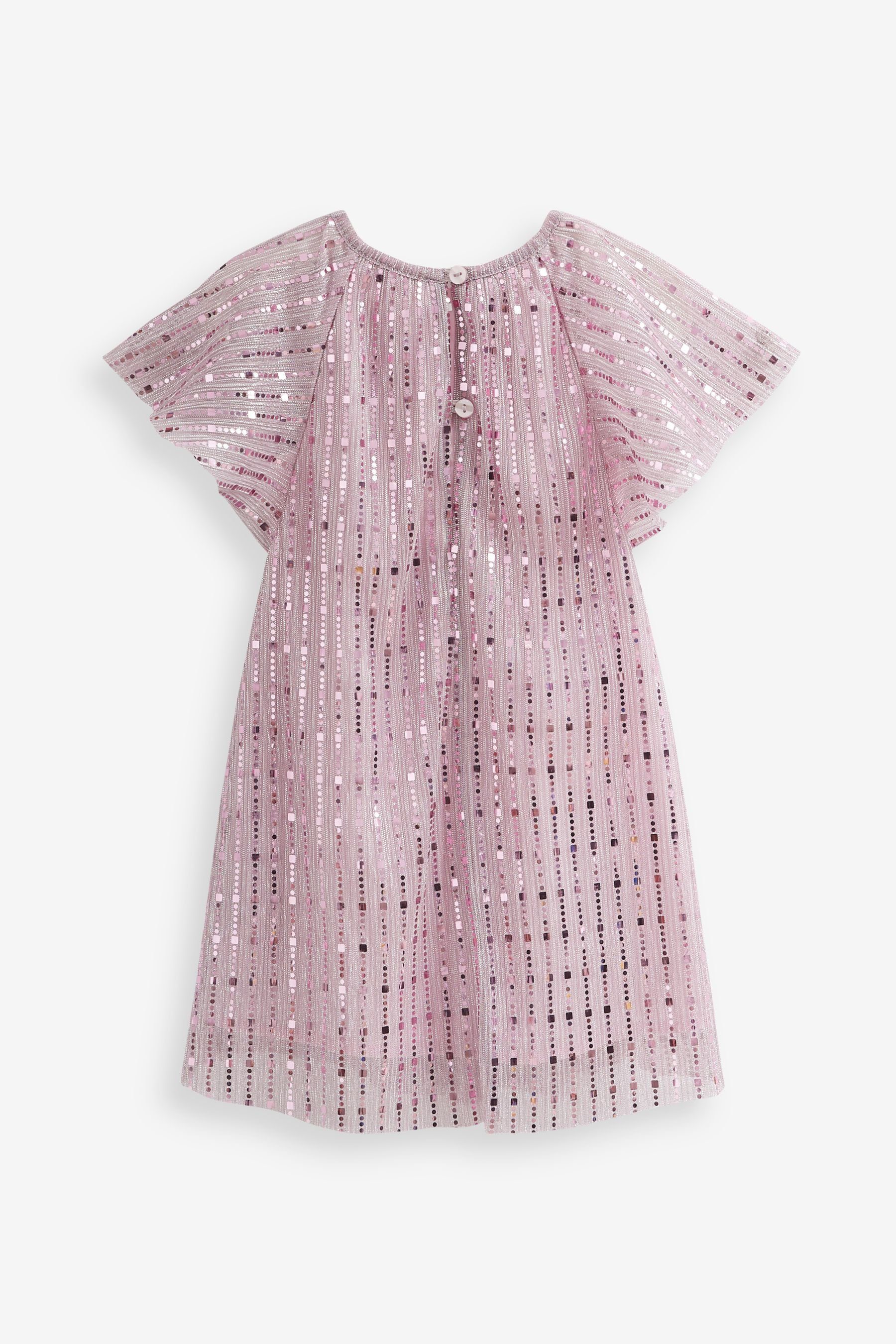 Next mit Flügelärmeln Pink Partykleid (1-tlg) Kleid Sparkle