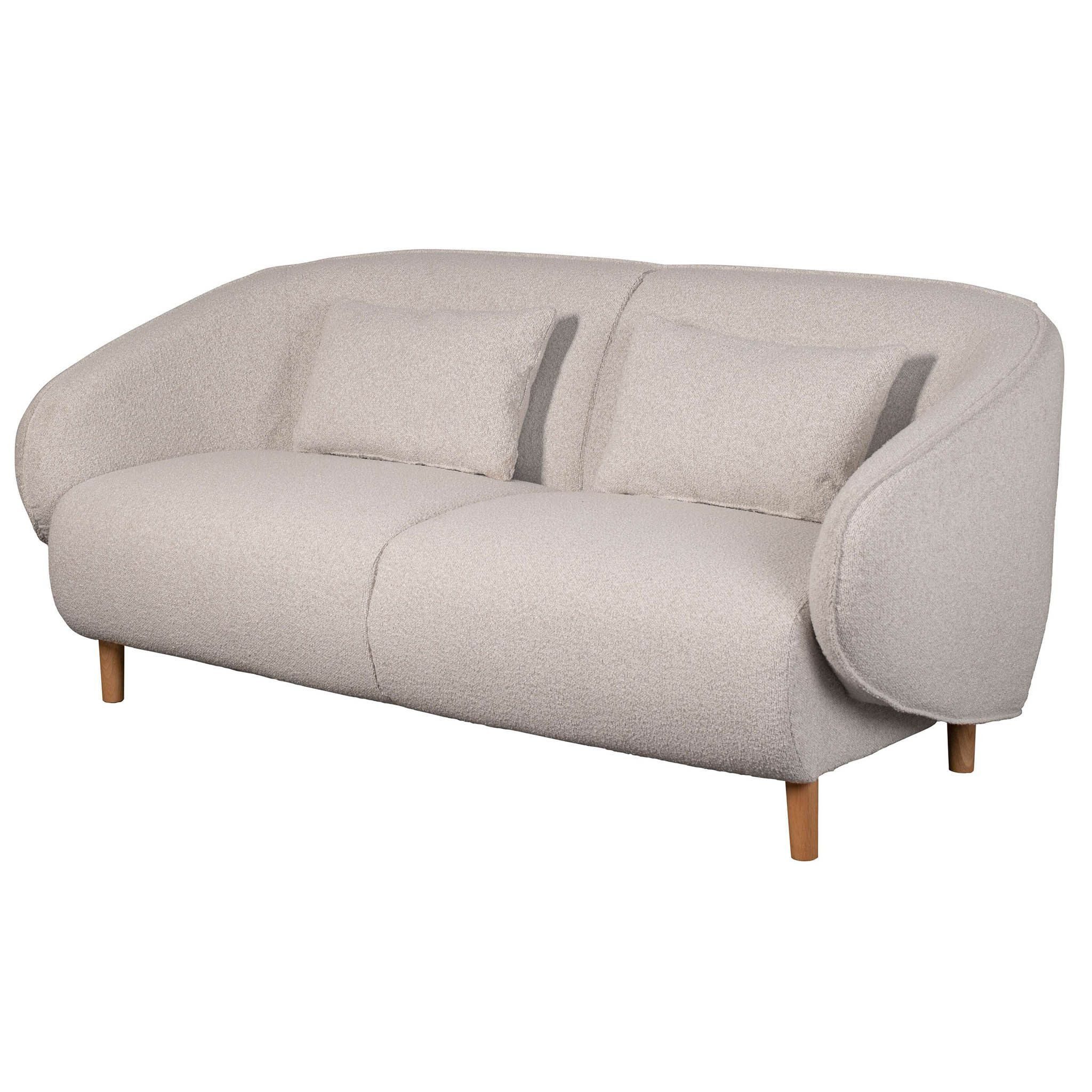 bene living Loungesofa Alezio inkl. Knuffelkissen - Dreisitzer - beige, Indoor-Möbelset 1 Teile, elegante Holzfüße - durchgehende Arm-Rückenlehne