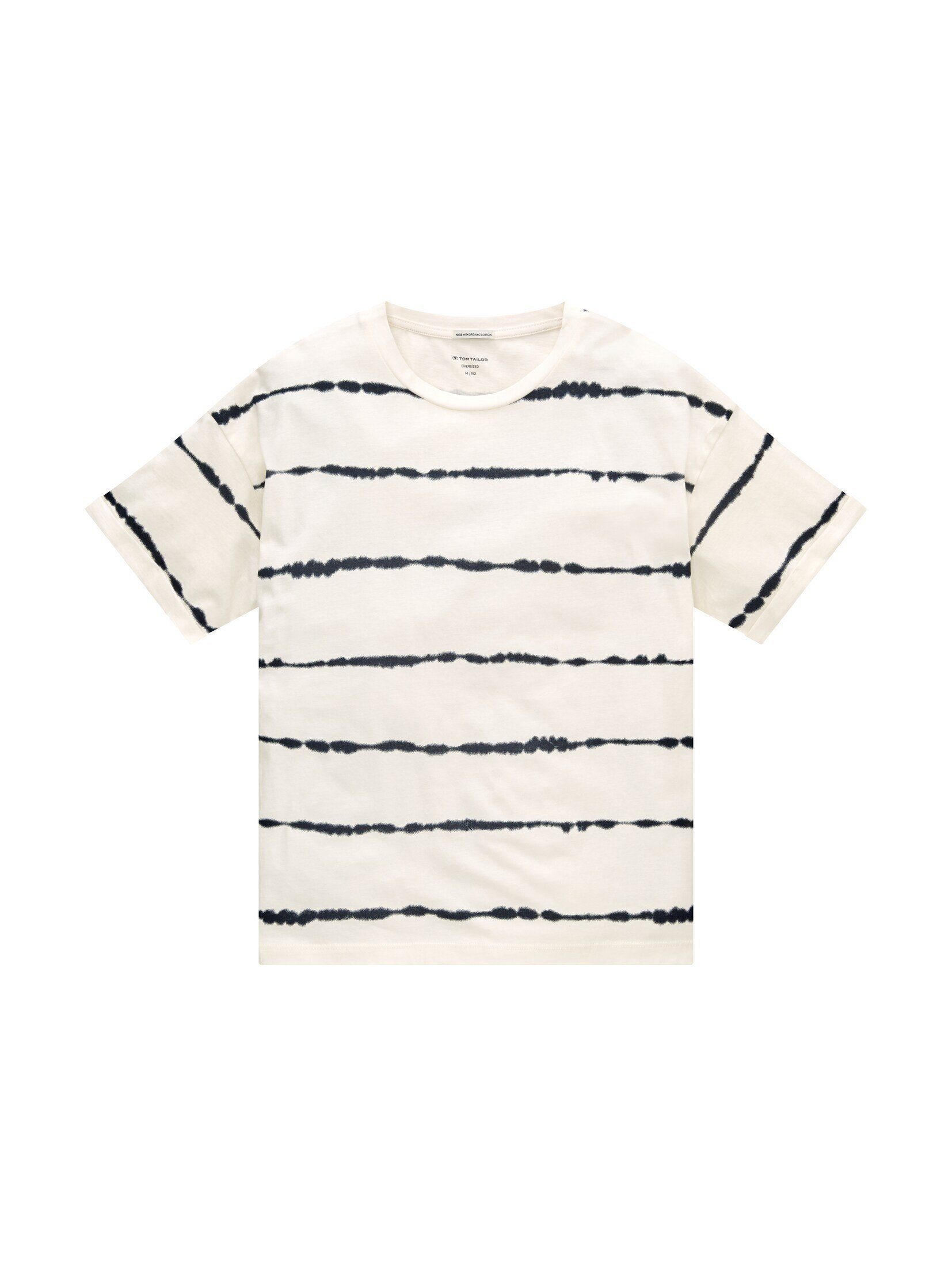 TOM TAILOR T-Shirt Oversized Batik T-Shirt white batik stripe | T-Shirts
