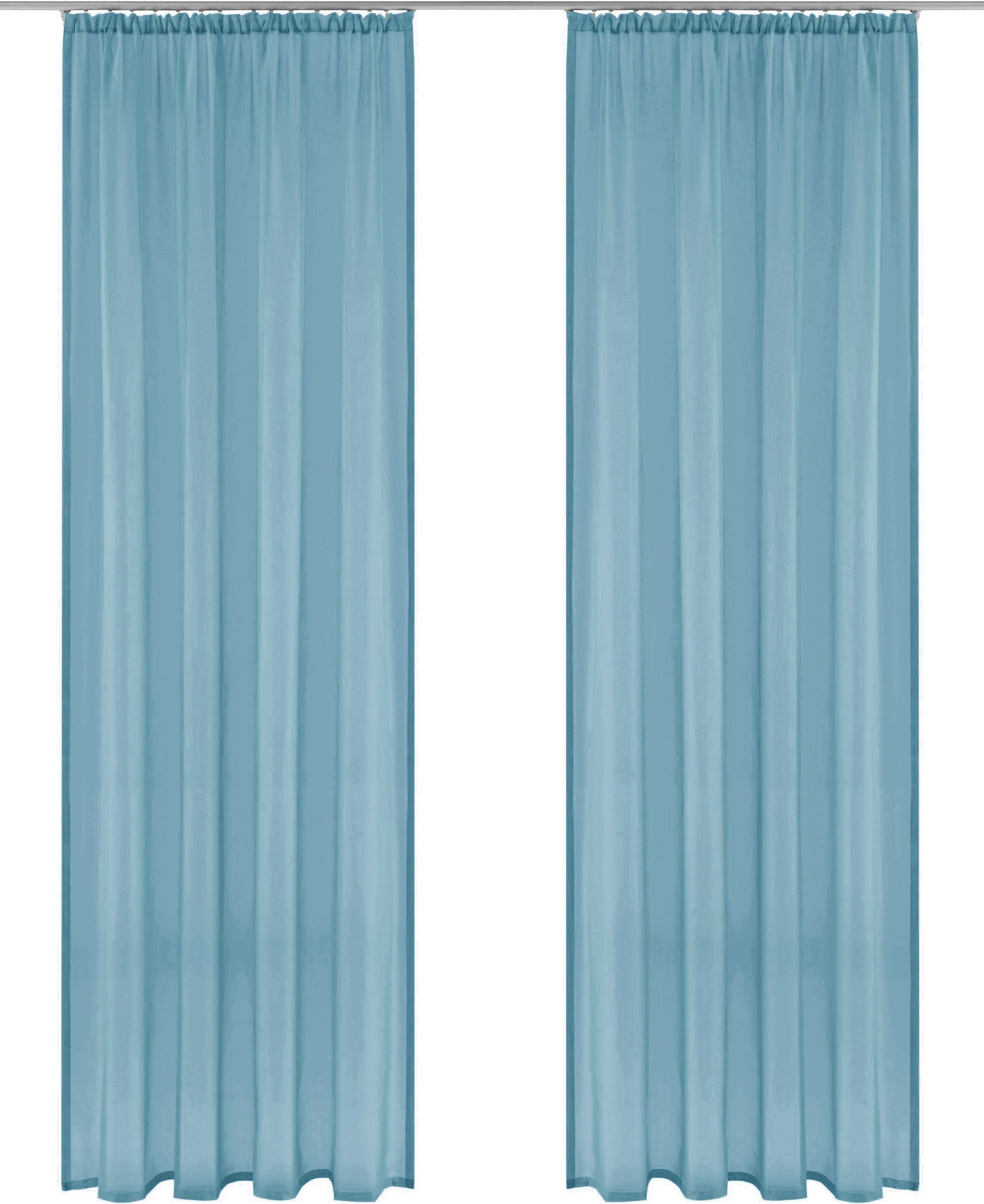 Gardine XANA, my blau home, St), pflegeleicht Kräuselband 1 Polyester, Voile, transparent, Schal, einfarbig, (1