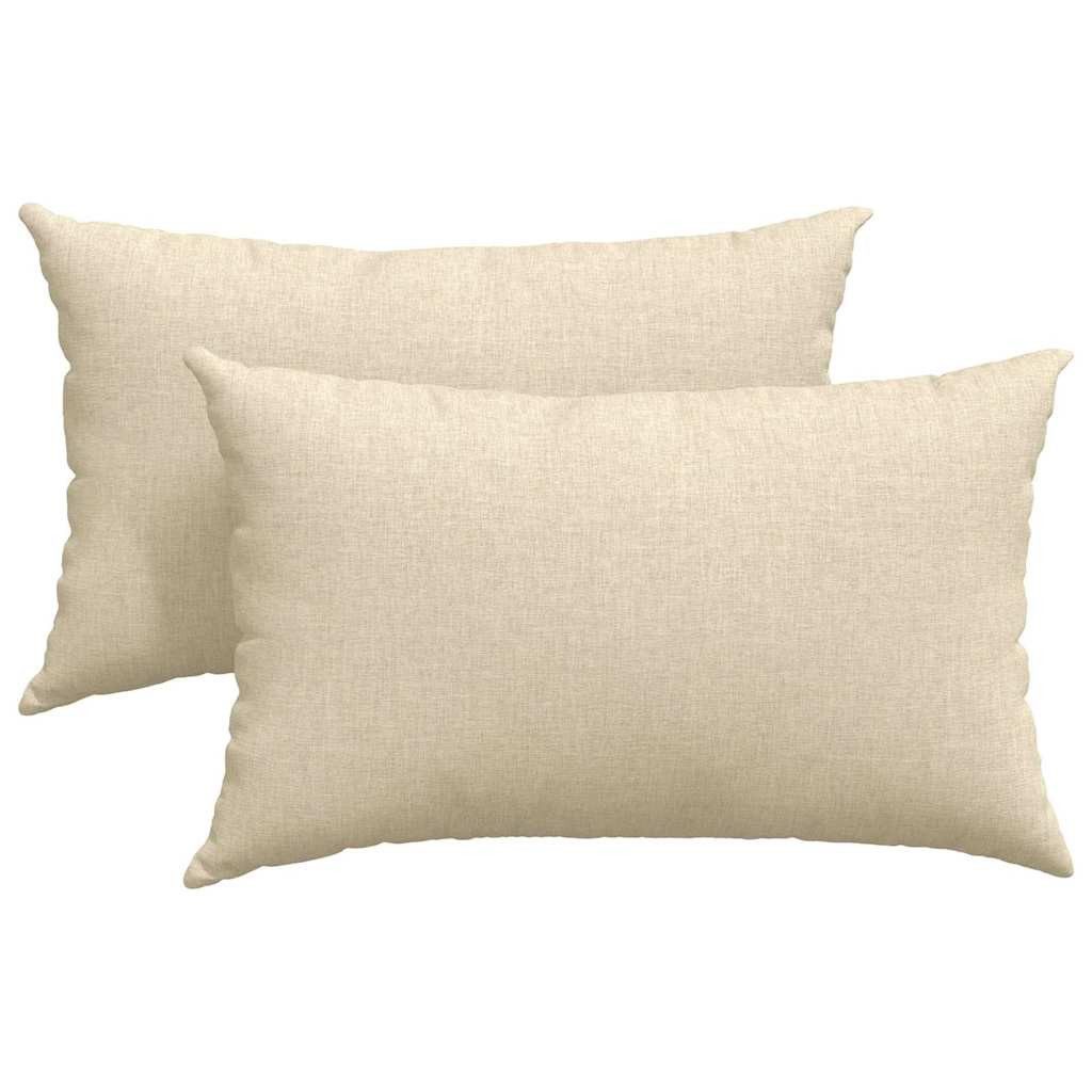 vidaXL Sitzauflage Sofakissen 2 pcs Creme 50 x 30 cm Stoff, (2 St)