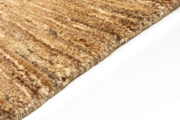 Wollteppich Gabbeh Teppich handgeknüpft hellbraun, morgenland, rechteckig, Höhe: 18 mm, handgeknüpft