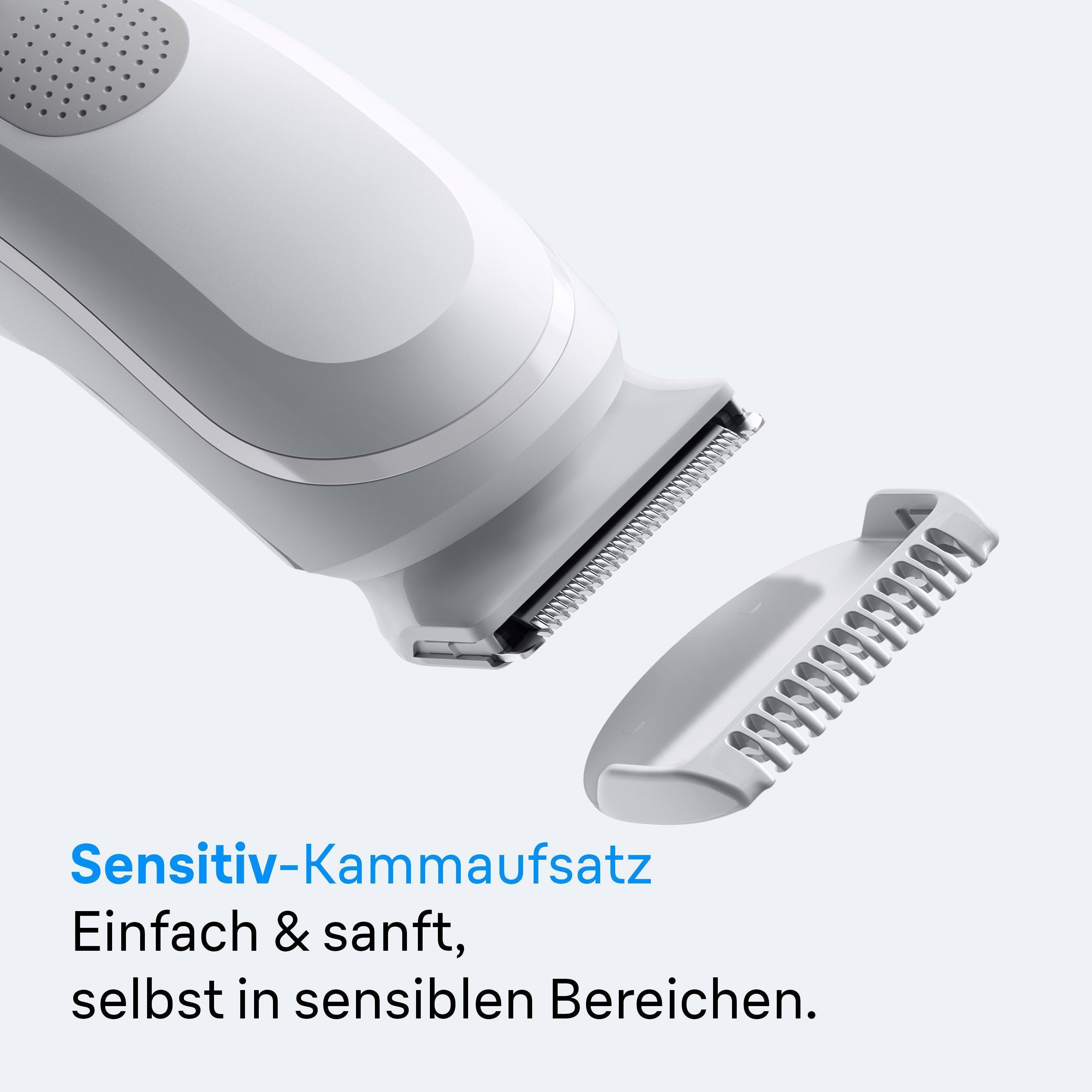 Braun Haarschneider Bodygroomer BG3530, Extra Hautschutz, 80 Min Akkulaufzeit, wasserdicht grau