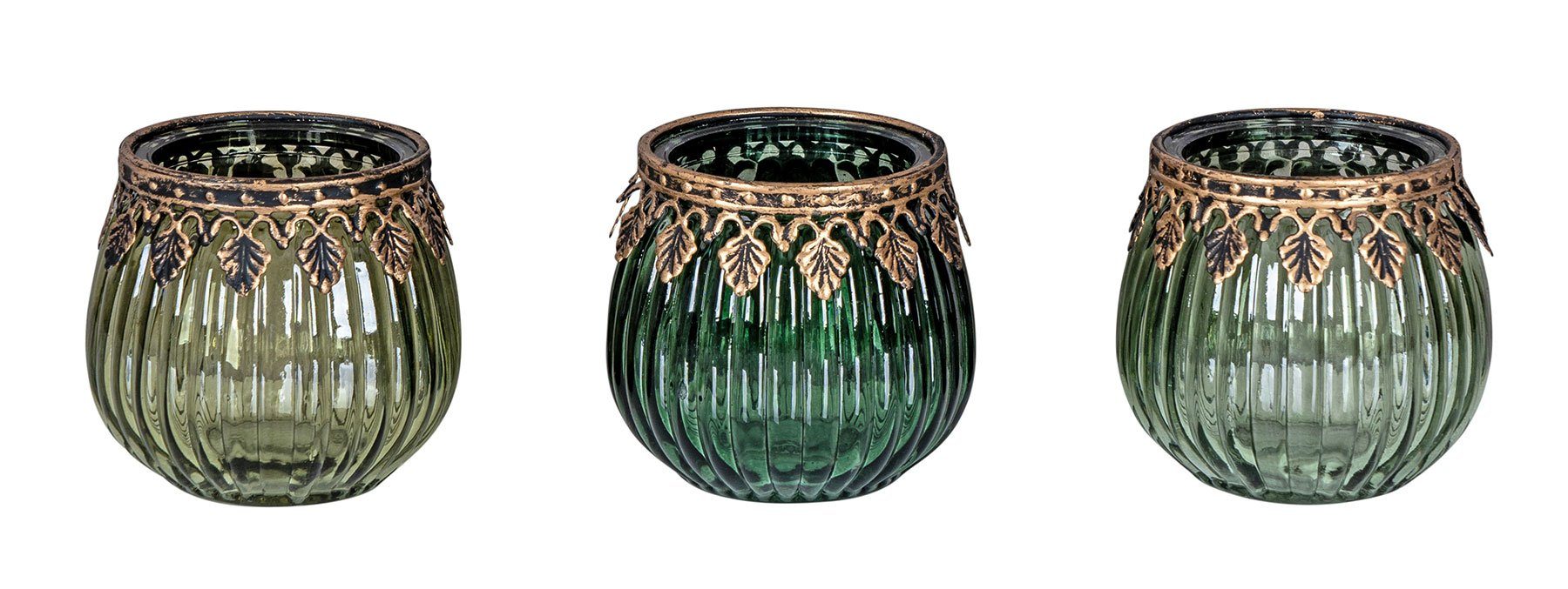 Orientalische 3er Tischdeko Grün Set Levandeo® Teelichthalter Teelichthalter, Gold 2 Variante Retro Glas