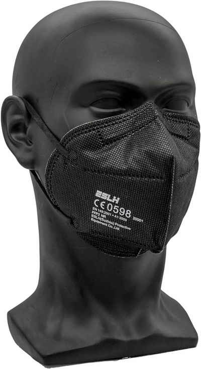 Redfink Gesichtsmaske FFP2 Maske 100 Stück in Schwarz Mundschutz