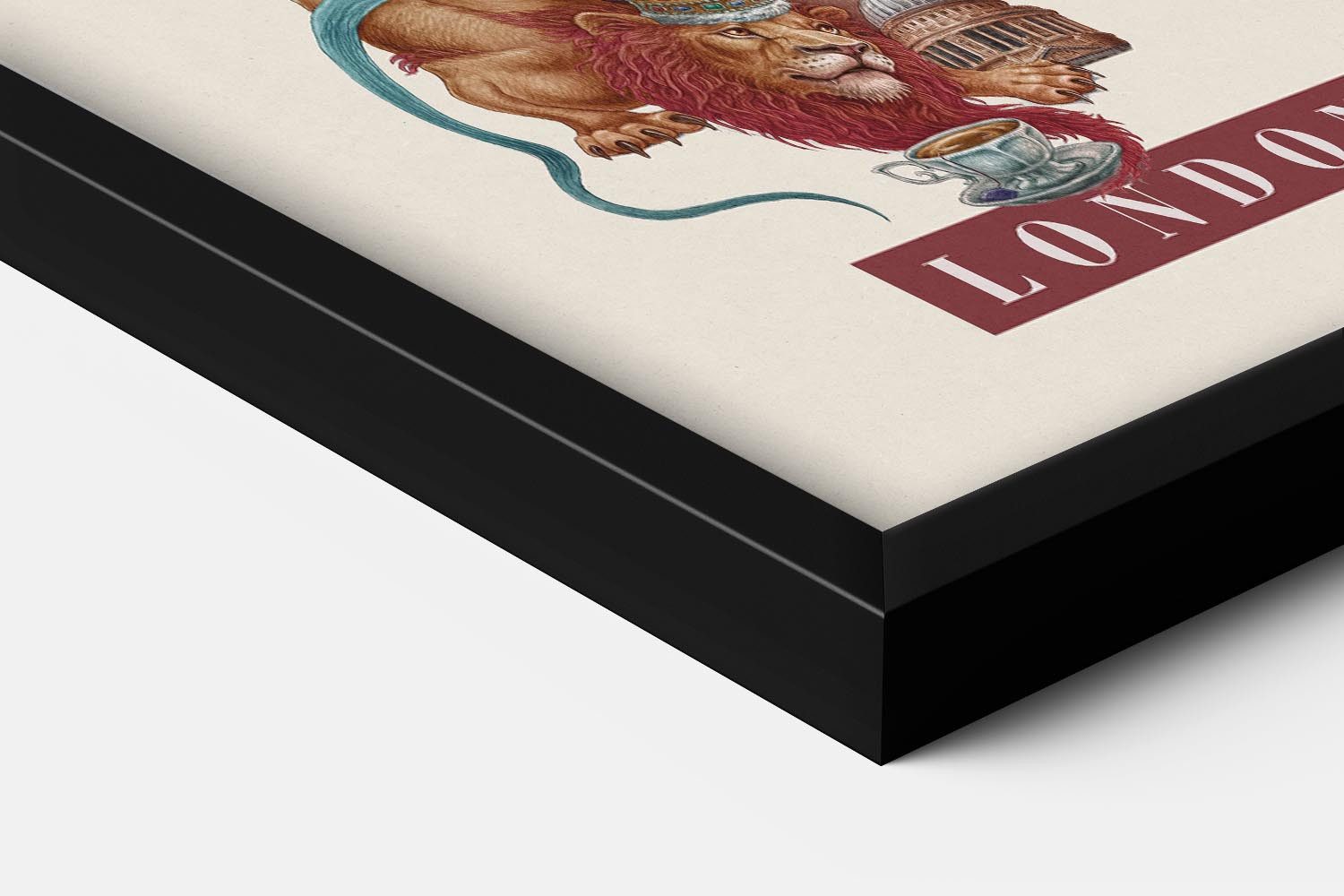 Tulup Bild mit Rahmen London Illustration im Rahmen, Kunstdruck mit Rahmen