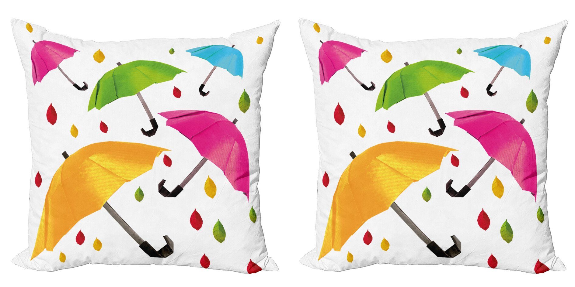 Regenschirme Doppelseitiger (2 Kissenbezüge Digitaldruck, Abakuhaus Stück), Stoff Accent Blatt Modern Bunte