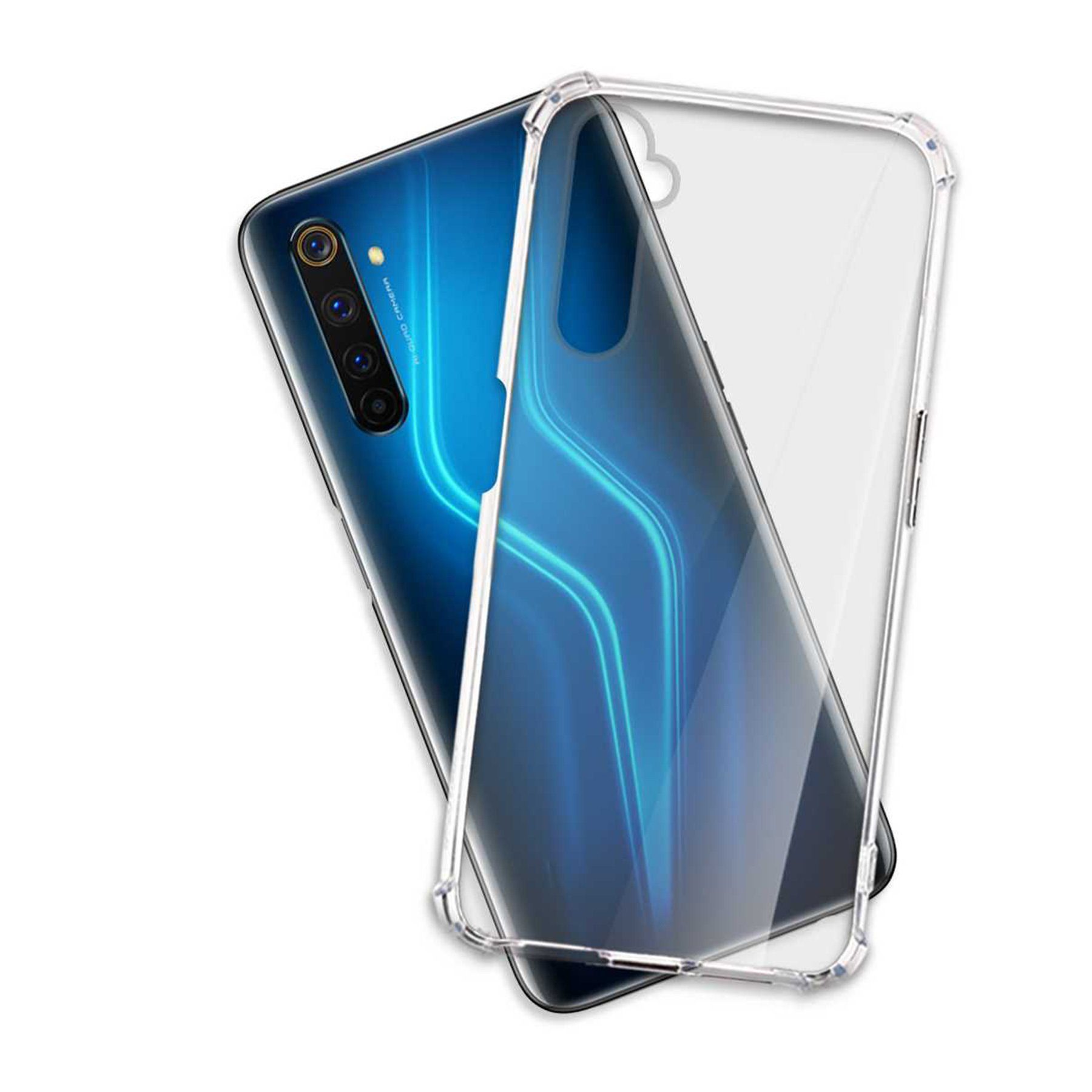 mtb more energy Smartphone-Hülle Clear Armor Case für Realme 6 Pro, Transparente TPU Schutzhülle Case Backcover mit Anti-Shock Verstärkung