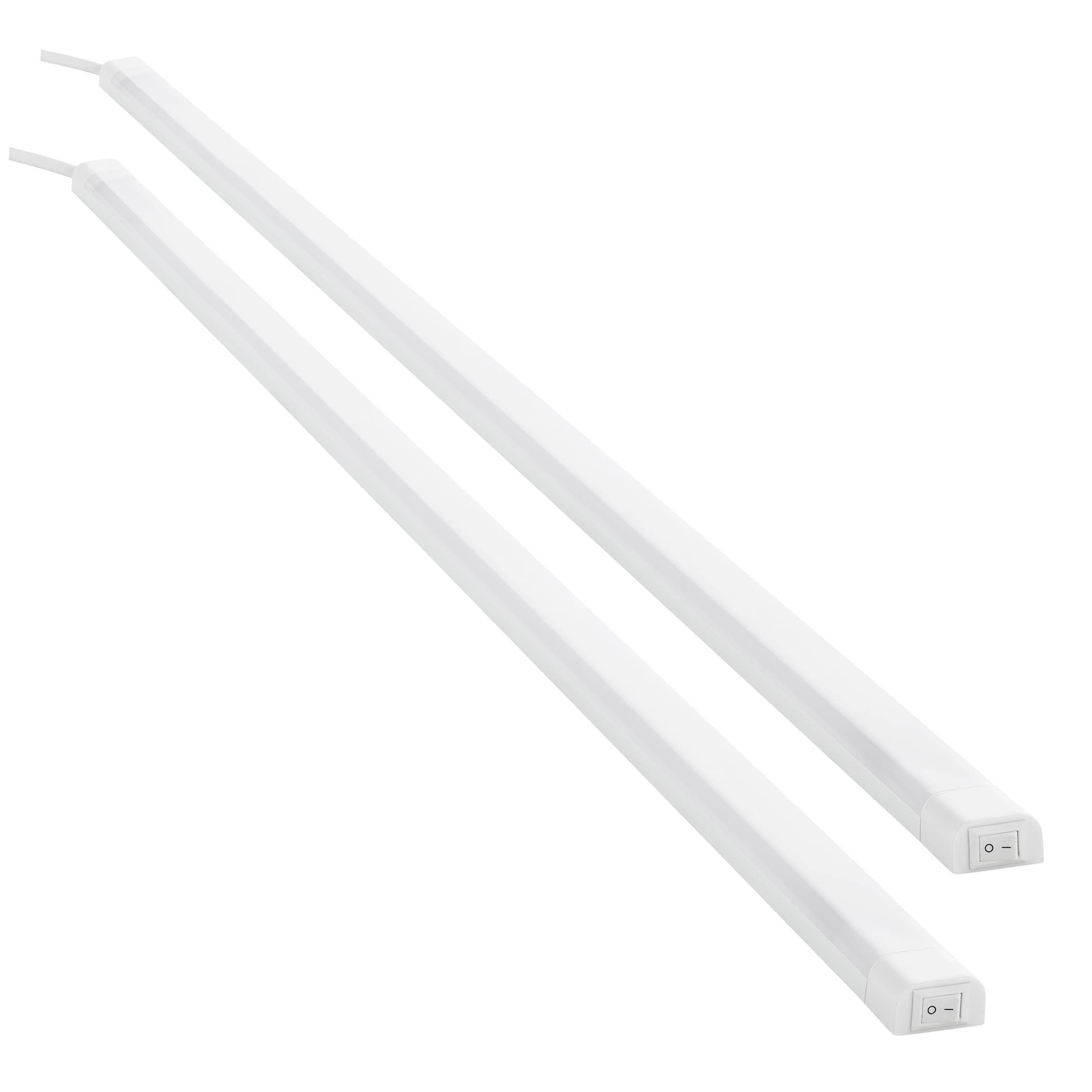 SEBSON Aufbauleuchte LED Unterbauleuchte 80cm, 12W, 1000lm, neutralweiß, Stecker & Schalter