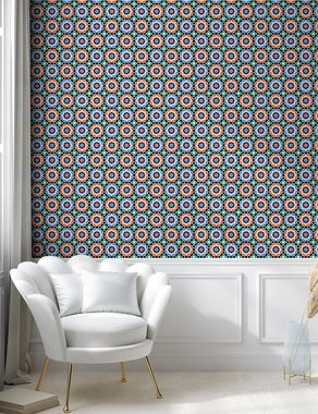 Abakuhaus Vinyltapete selbstklebendes Wohnzimmer Küchenakzent, marokkanisch Mosaik-Kreisauslegung