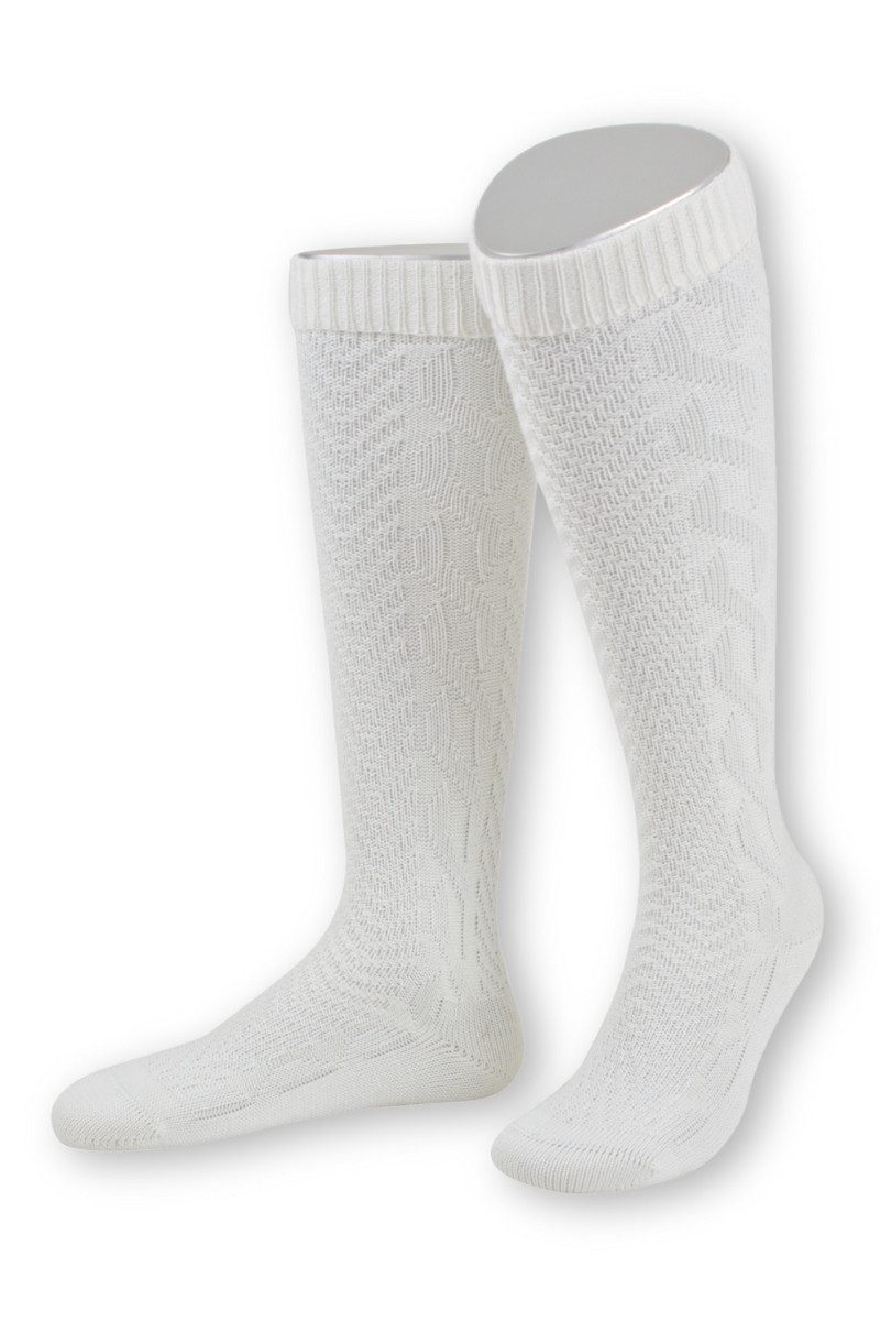 Trachtensocken Trachten Kniestrümpfe - L4931 - weiß