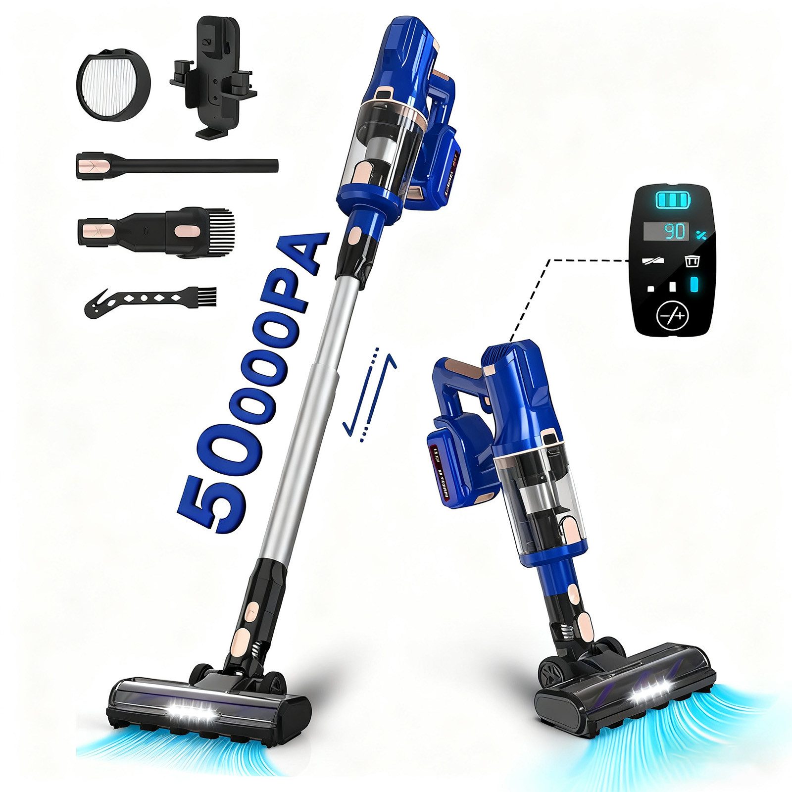 INSE Akku-Hand-und Стальной пылесос Akku Пылесосы, Akkustaubsauger, Kabelloser Пылесосы,  Akku Пылесосы, Пылесосы, 50KPa, 60 Minuten, 1.0 L