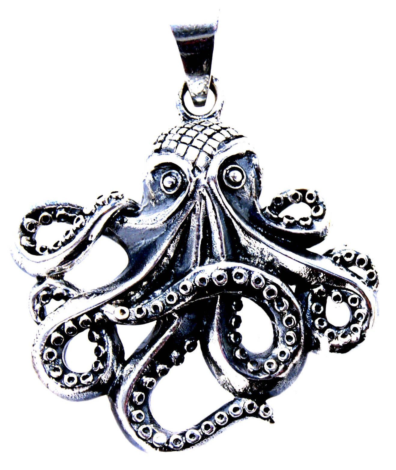 Kiss of Leather aus Tintenfisch Krake Anhänger Kettenanhänger 925 Oktopus Silber Octopus