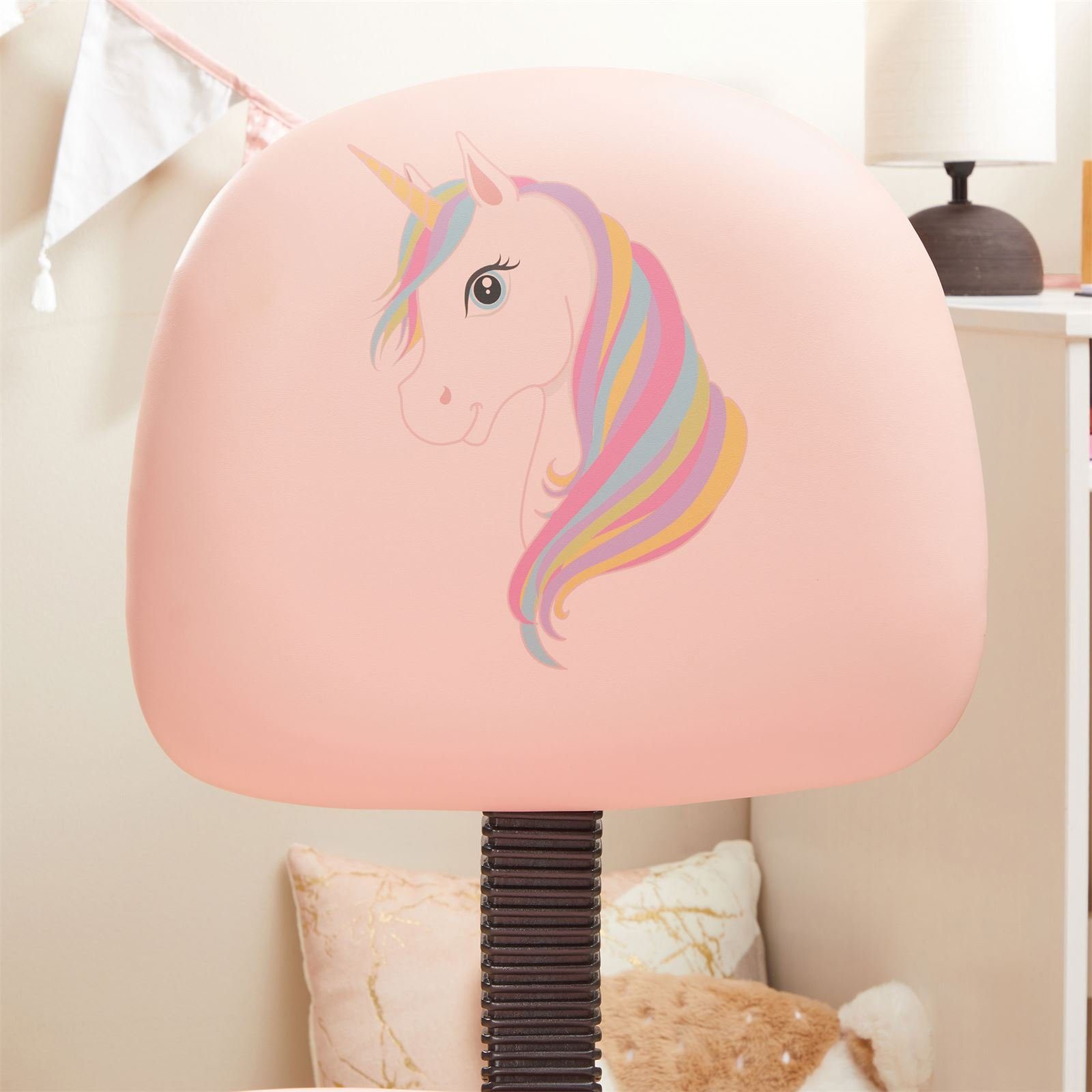 mit höhenverstellbar rosa UNICORN, Bezug Kunstleder Drehstuhl Kinder CARO-Möbel Drehstuhl Kinderdrehstuhl