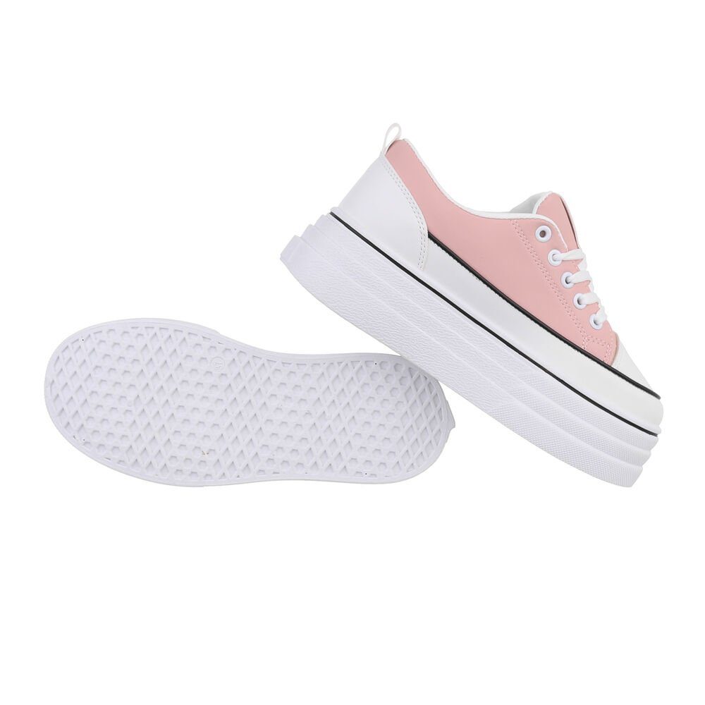 Ital-Design Damen Low-Top Freizeit Sneaker Flach Sneakers Low in Rosa günstig online kaufen