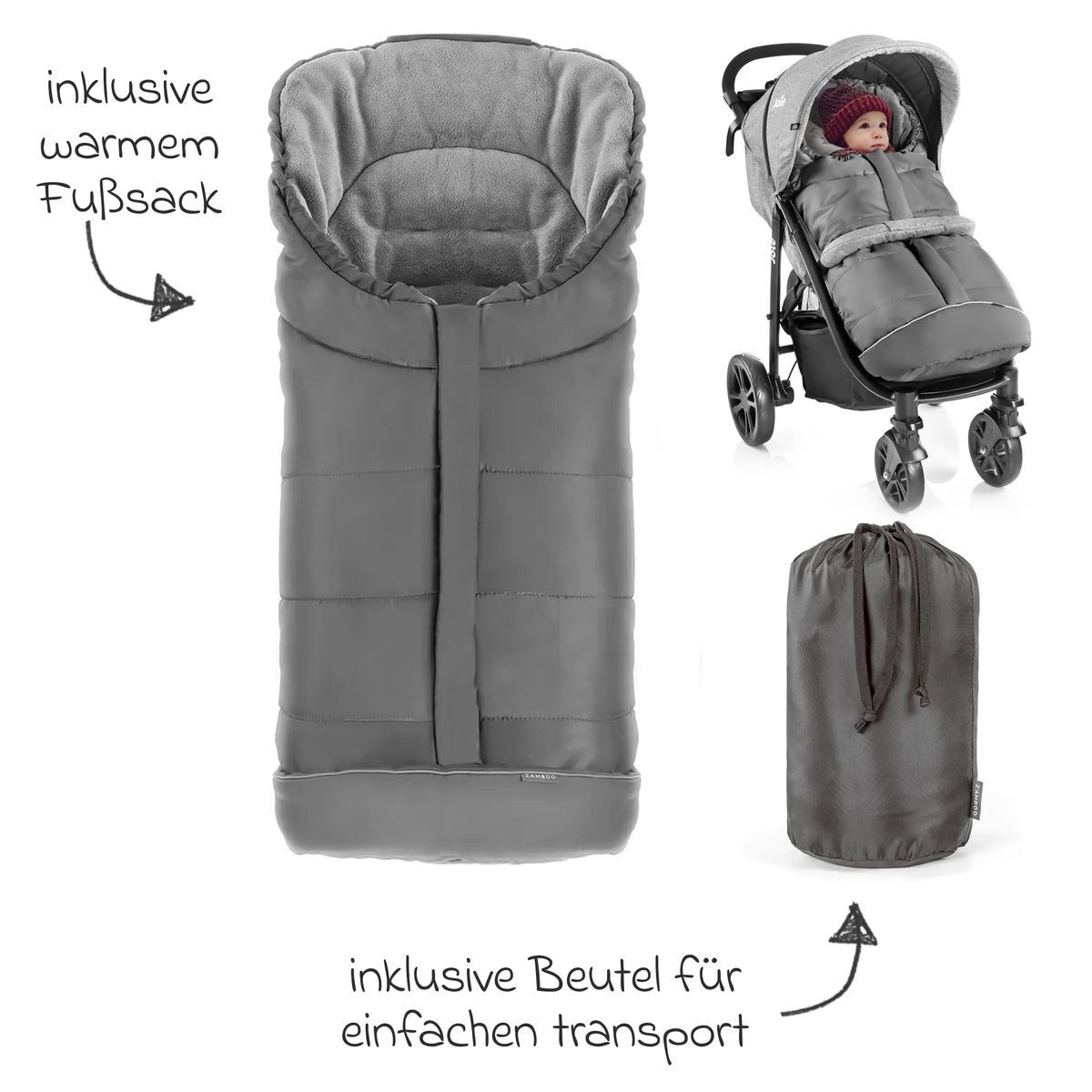 Joie Sportbuggy Litetrax - Shale, stroller with reclining position including footmuff & rain cover up to 22 kg