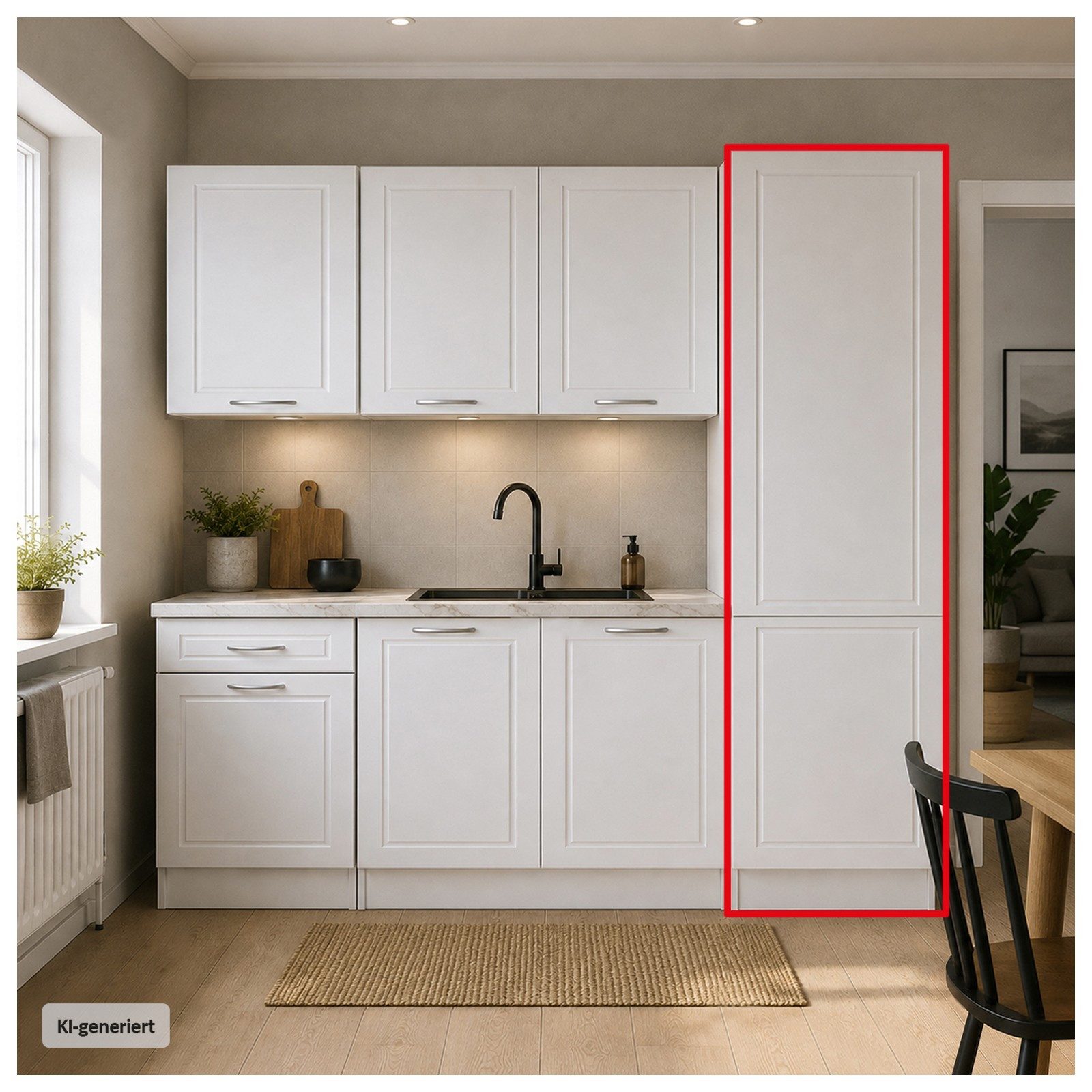 HTI-Living Hochschrank Küchenhochschrank Jenna Country Weiß 50 cm (1 Stück, 1-St., 1 Küchenhochschrank) Modular erweiterbar, Landhausstil, 8 Schrankfächer