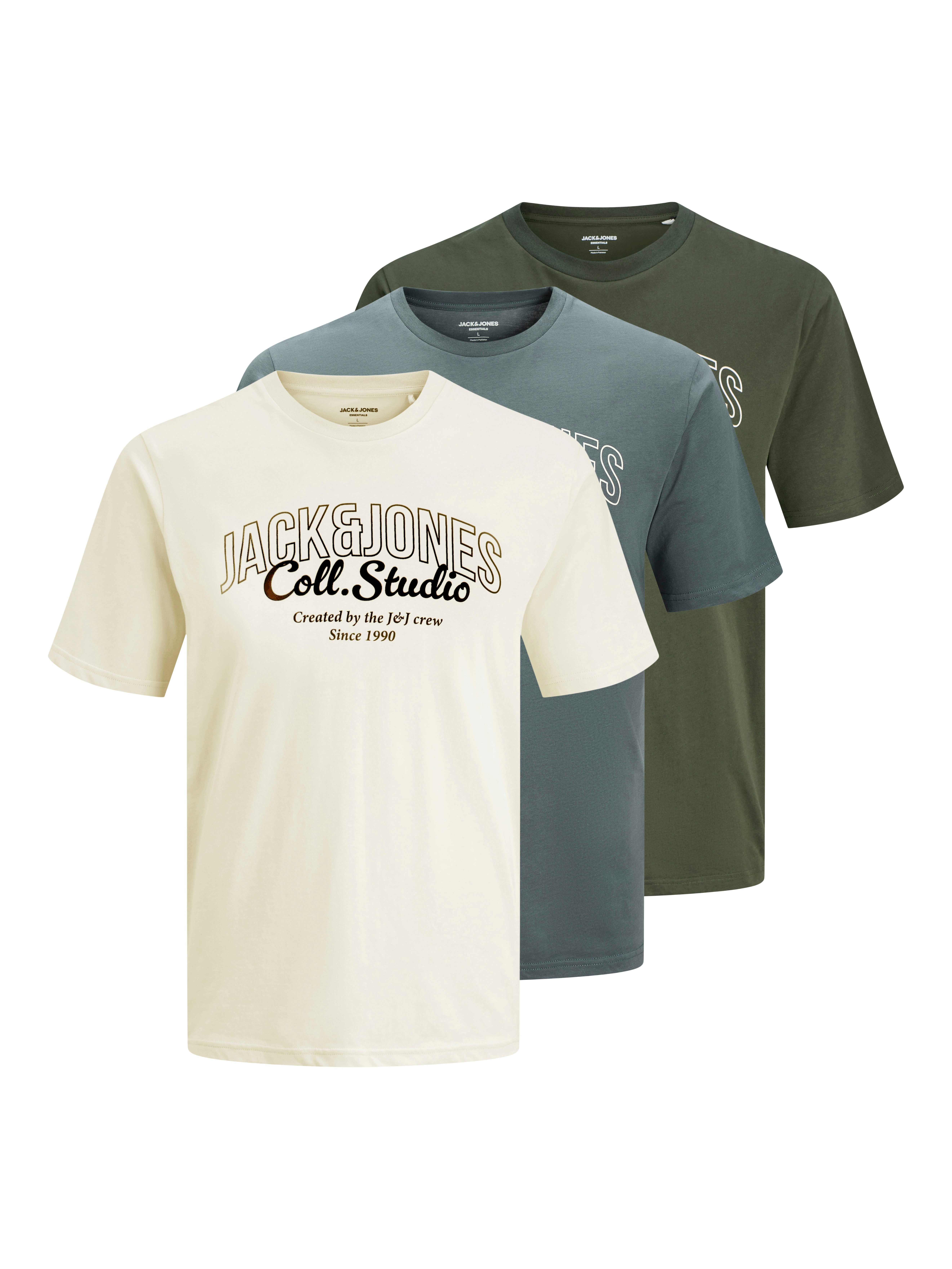 Jack & Jones Kurzarmshirt JJMAKOTO TEE SS CREW NECK 3PK MP (Packung, 3-tlg) günstig online kaufen