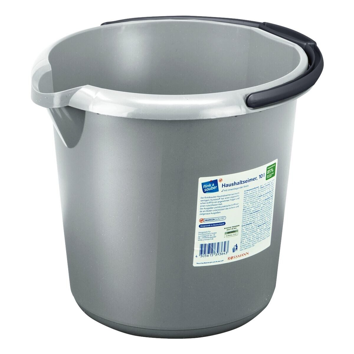 flink & sauber Putzeimer, mit Skala und Ausgusslippe