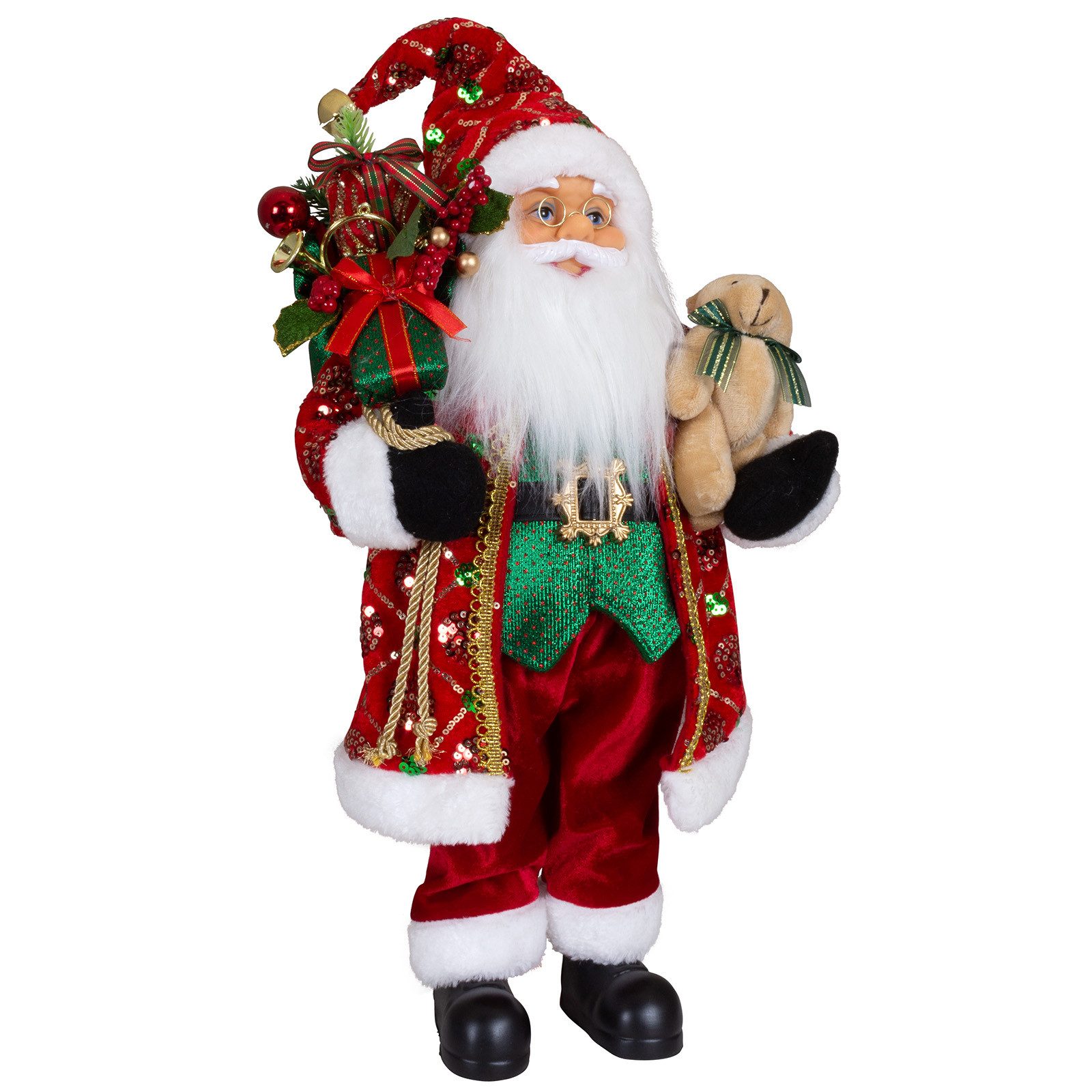 Christmas Paradise Weihnachtsmann Gunnar, 4 Größen (30-80cm) (Deko Figur, 1 St., stehend), rot, glänzend