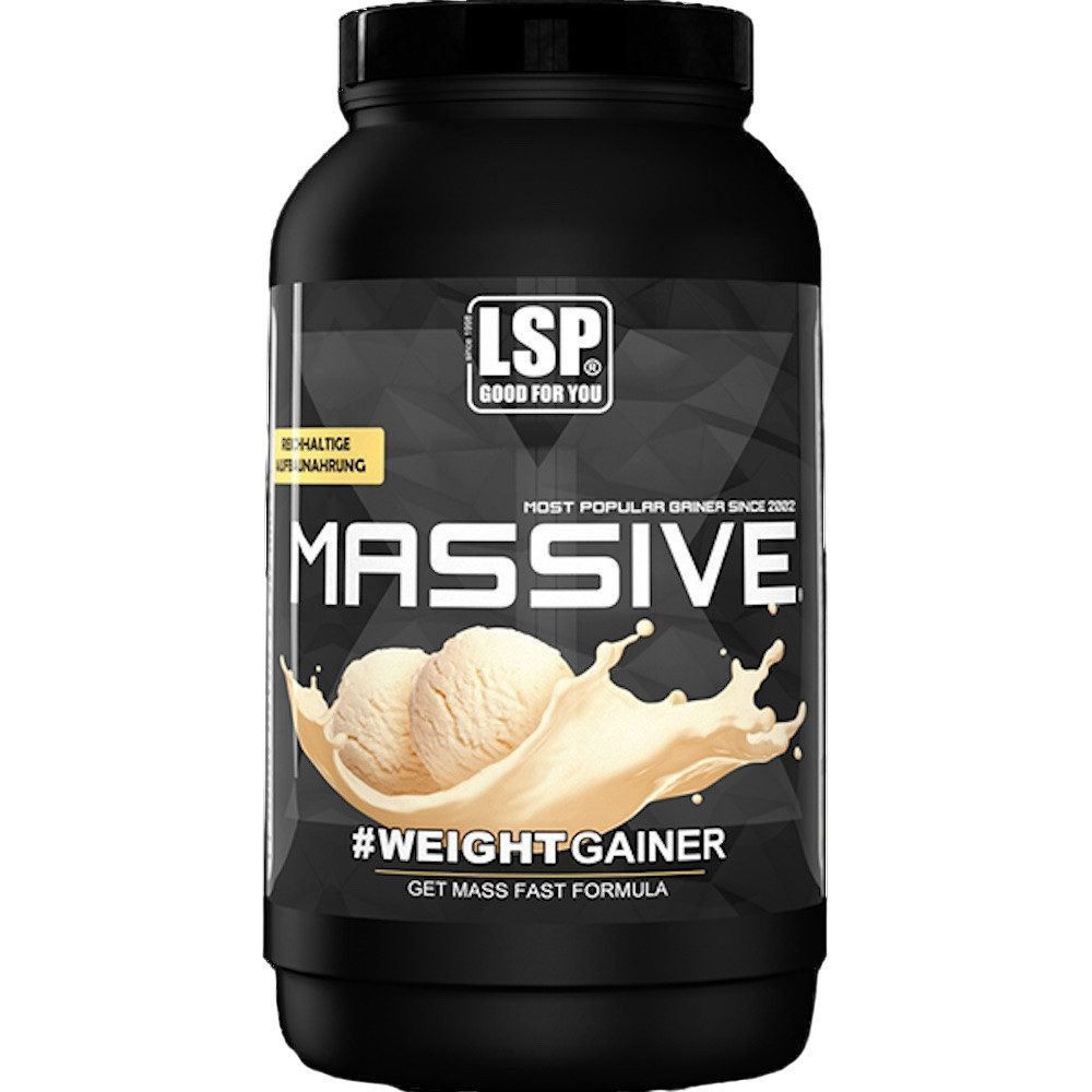 LSP MASSIVE X® Weight Gainer Muskeln Sport (1200g), Vanilla Ice Cream Pulver, 1 er Dose à 1,00 St., Ohne künstliche Zusatzstoffe, Reich an Белкиn, Leicht löslich