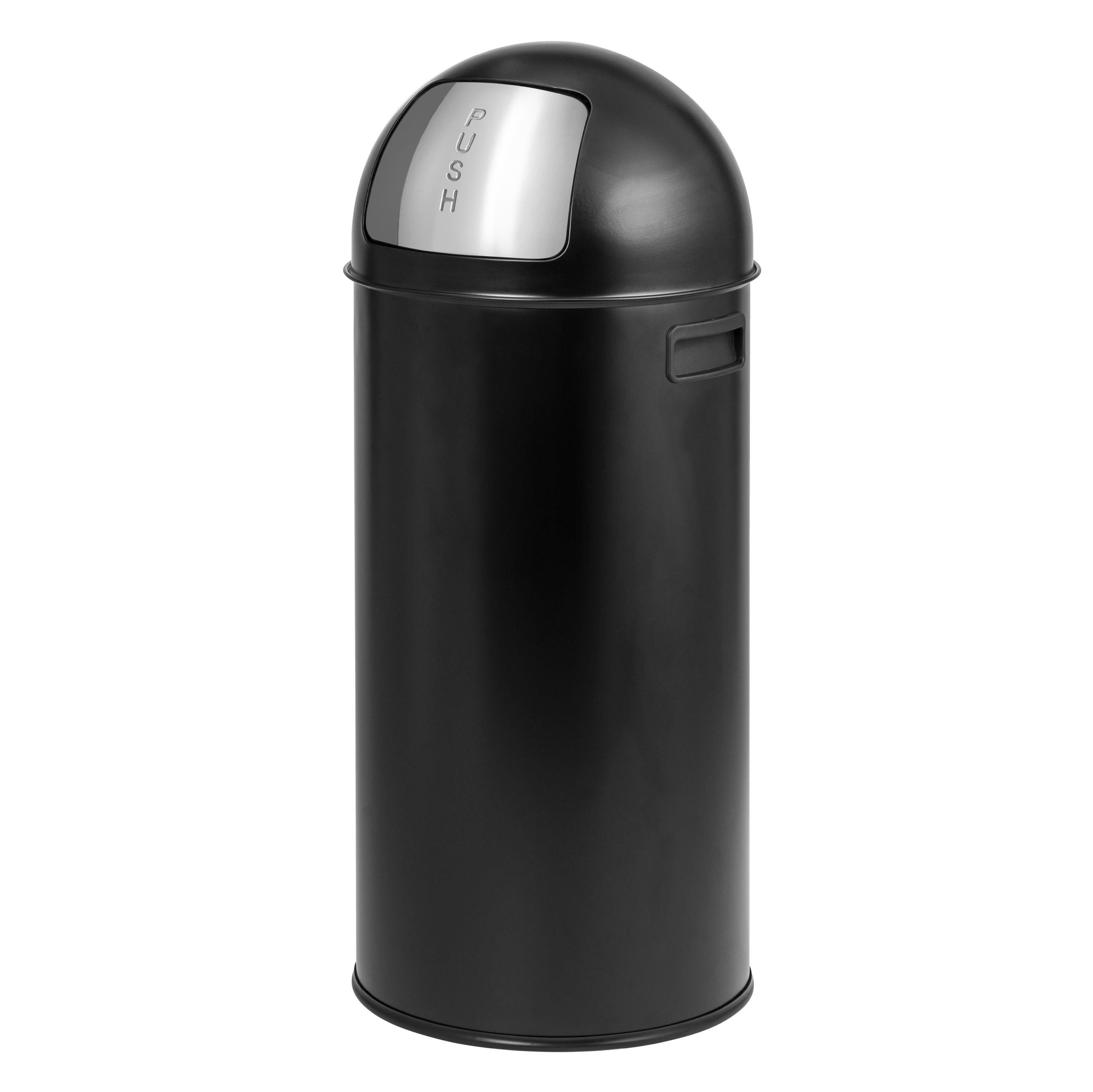 eluno Mülleimer Pushmülleimer 25 Liter aus Stahlblech, abnehmbarer Deckel