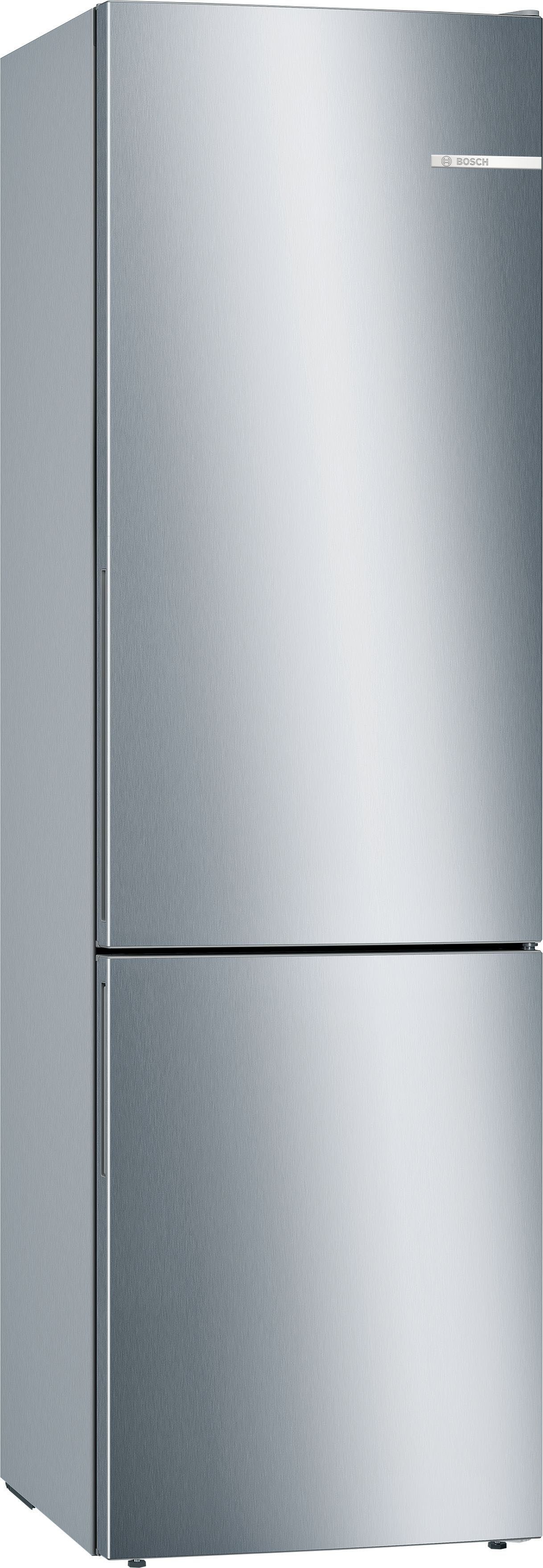 BOSCH Kühl-/Gefrierkombination Serie 6 KGE39AICA, 201 cm hoch, 60 cm breit, Low Frost, VitaFresh Schublade, Big Box, LED-Licht, Super Kühlen