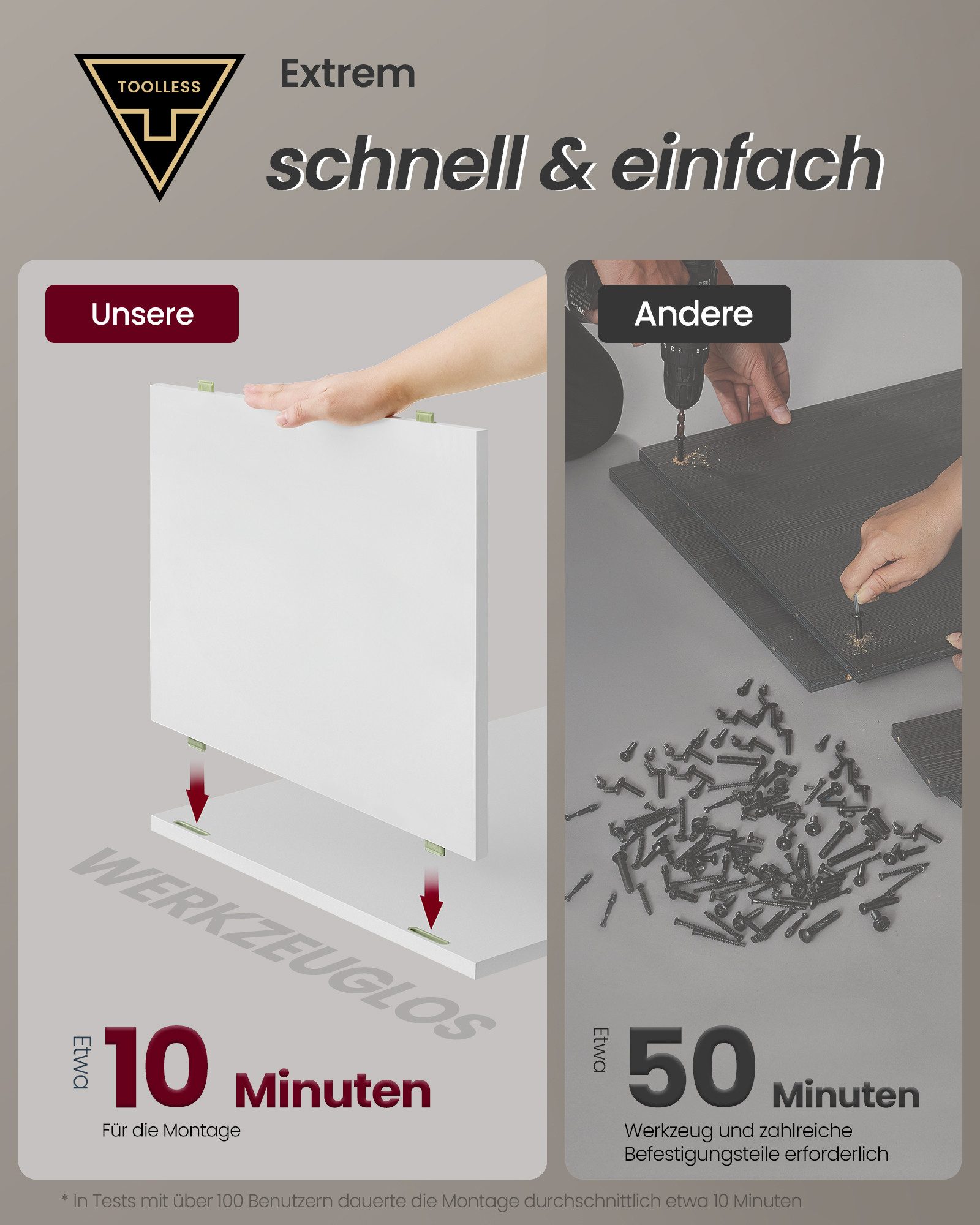 VASAGLE Nachttisch (1-St), werkzeuglose Montage,Beistelltisch,Nachtschrank günstig online kaufen