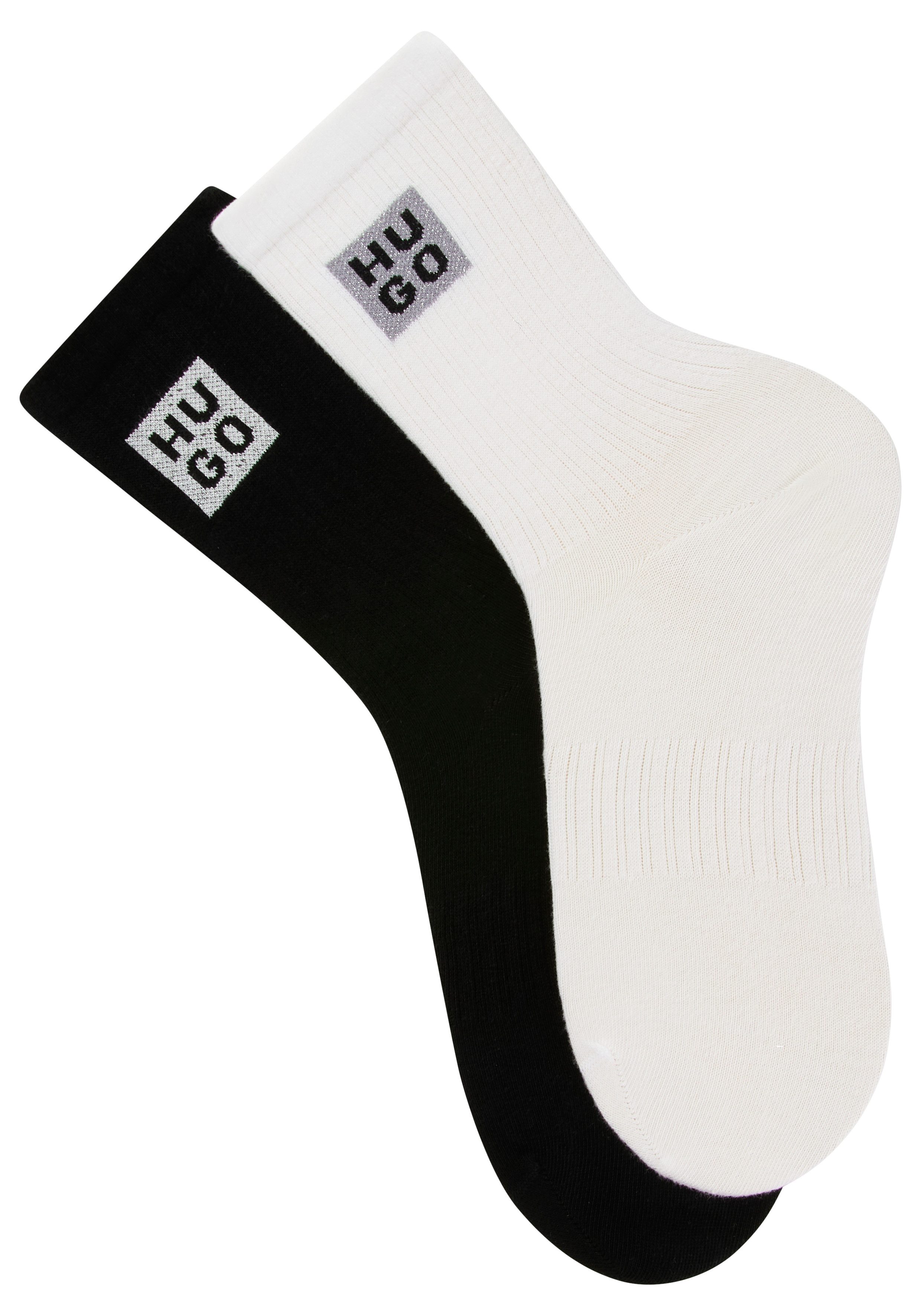 HUGO Socken 2P QS RIB GIFT CC (Packung, 2-Paar) mit Logoschriftzug und Glit günstig online kaufen