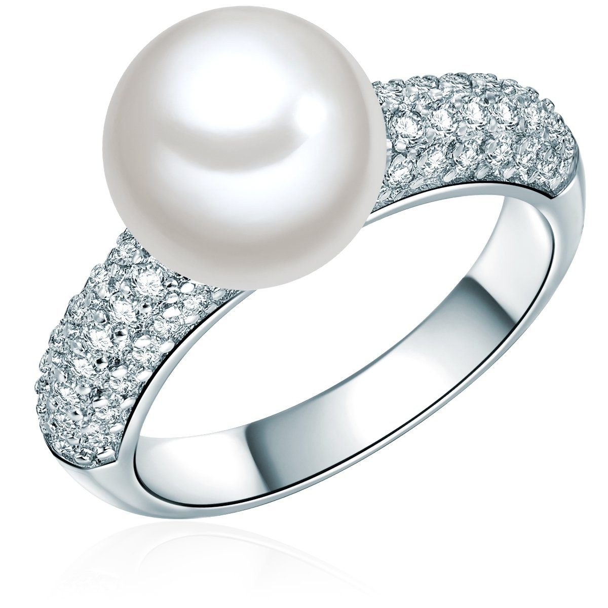 Perlenring silber