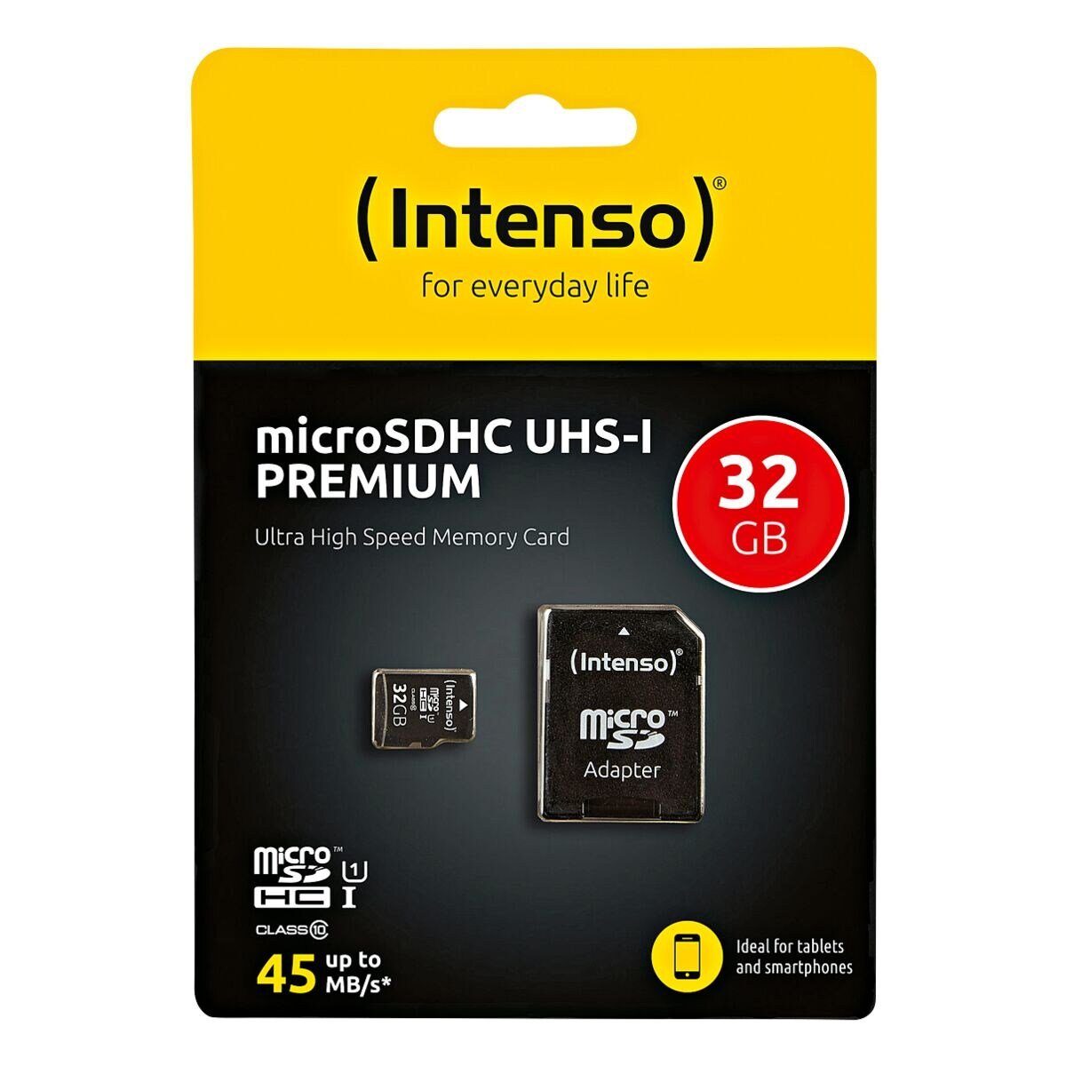 Intenso Premium Speicherkarte (32 GB, 45, für Handy & Smartphone)