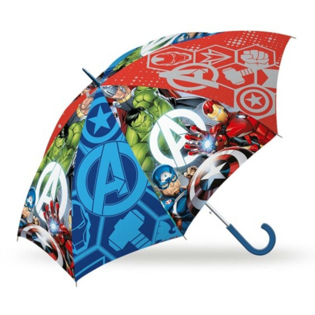The AVENGERS Stockregenschirm Avengers Stockschirm 57cm Regenschirm Man Hulk Iron Kinder Schirm