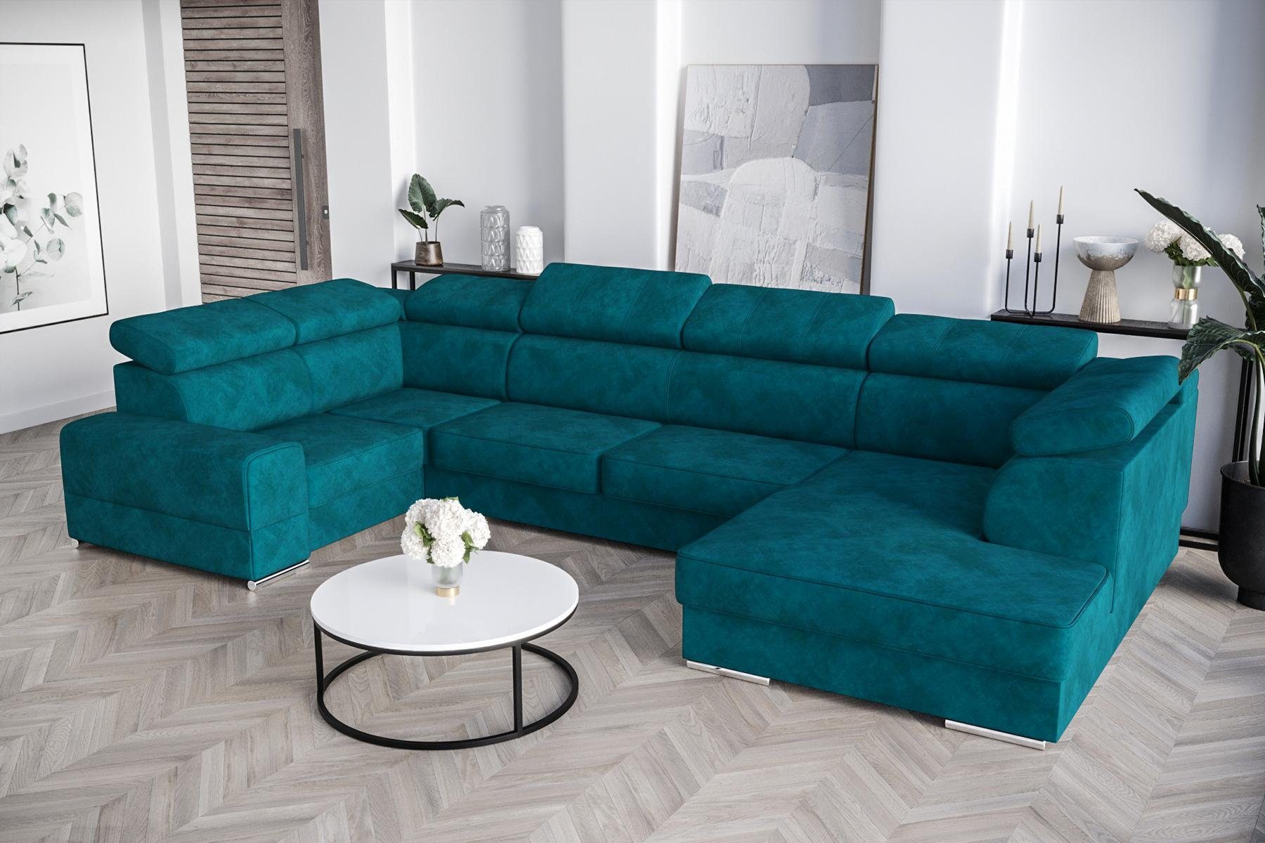 Europe Design Wohnlandschaft Ecksofa modernes Ecksofa Beige Made Neu, U-Form JVmoebel Blau in