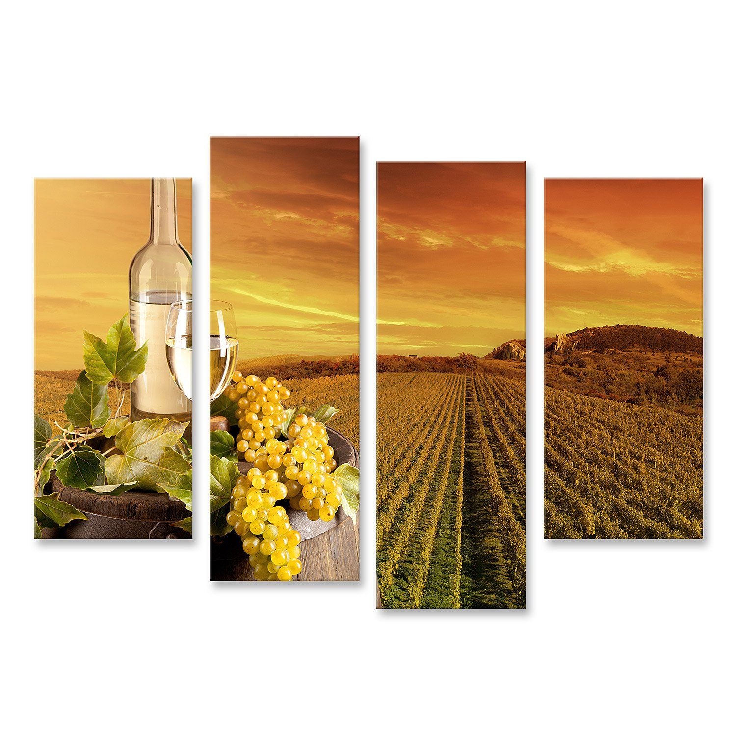 Leinwandbild Bild auf Leinwand Detail Der Wein Mit Fass Auf Weinberg Wandbild Lein