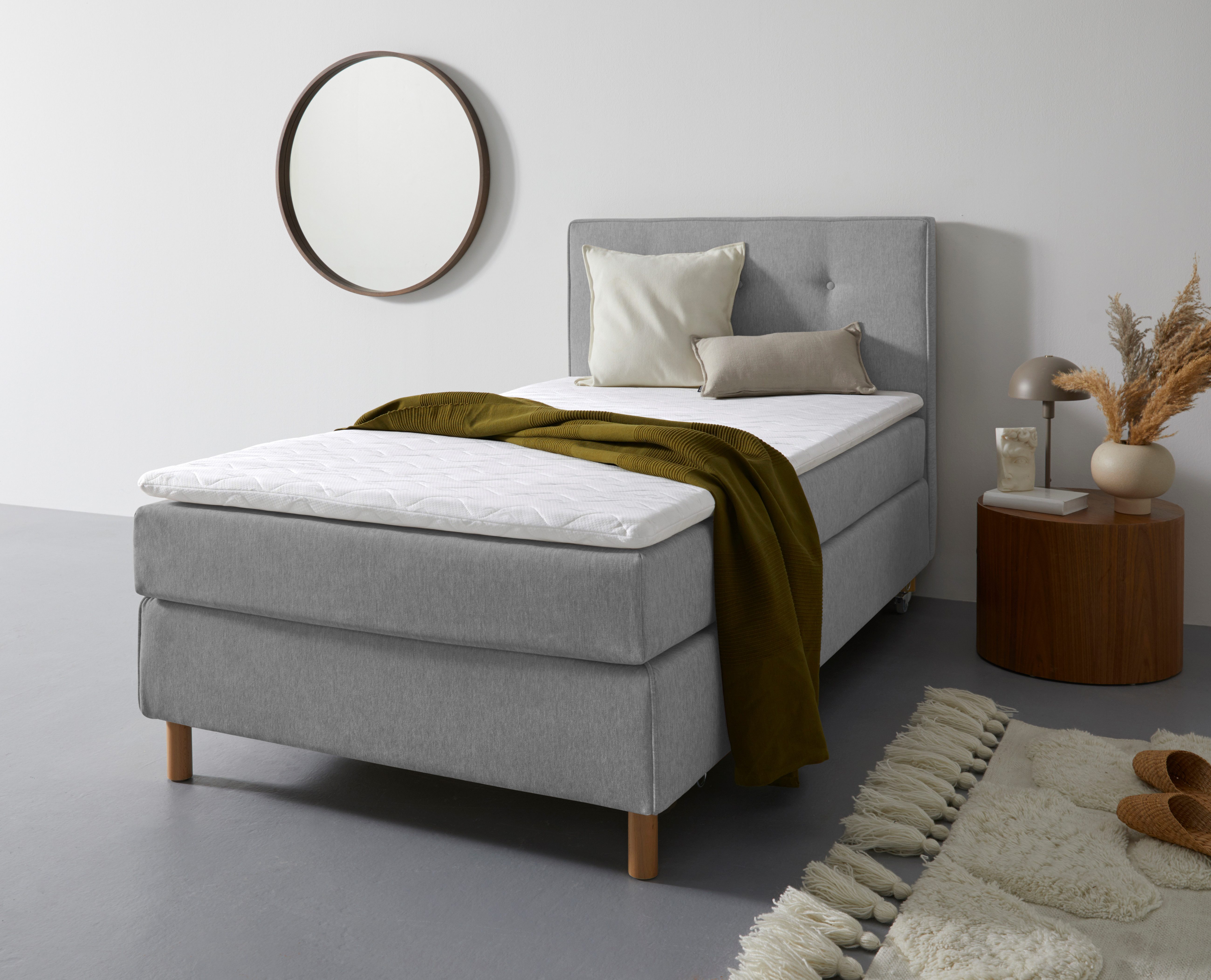 Home affaire Boxspringbett Heimatblick 100x200cm beliebig erweiterbar zu Doppel- und Familienbett, Einzelbett, Hotelbett erhältlich in H2,H3 & H4