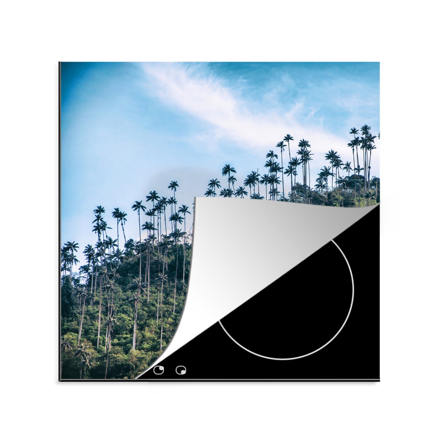 MuchoWow Herdblende-/Abdeckplatte Kolumbien - Bäume - Berg, Vinyl, (1 tlg), 78x78 cm, Ceranfeldabdeckung, Arbeitsplatte für küche