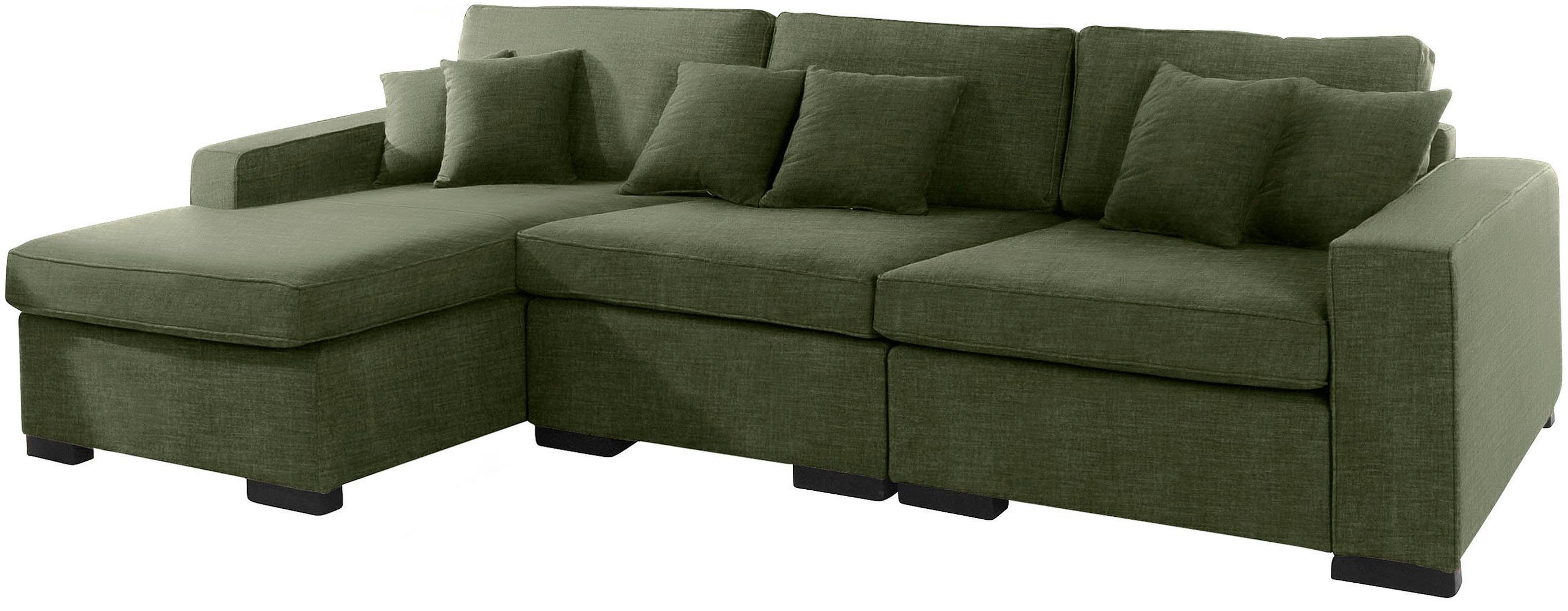 Home affaire Ottomane Skara L-Form, Lounge-Sofa mit Federkernpolsterung, in vielen Bezugsvarianten