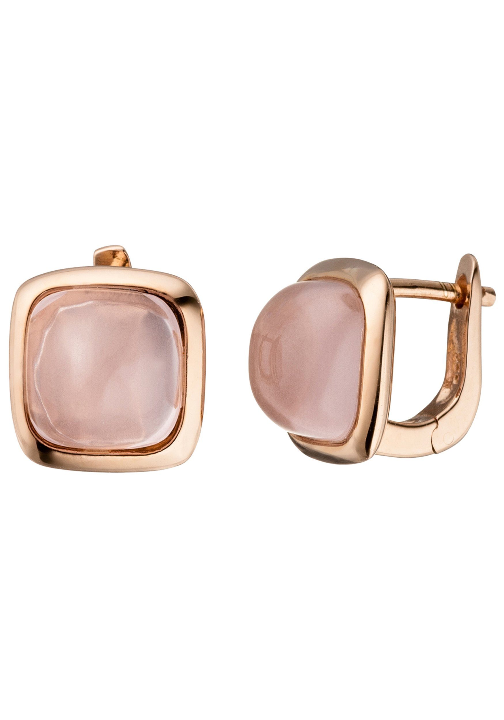 JOBO Paar Creolen, 925 Silber roségold vergoldet mit Glassteinen günstig online kaufen