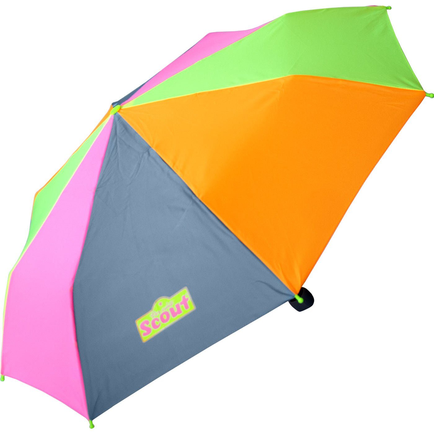 Scout Taschenregenschirm Mini Kinderschirm bunt Basic leicht reflektierend