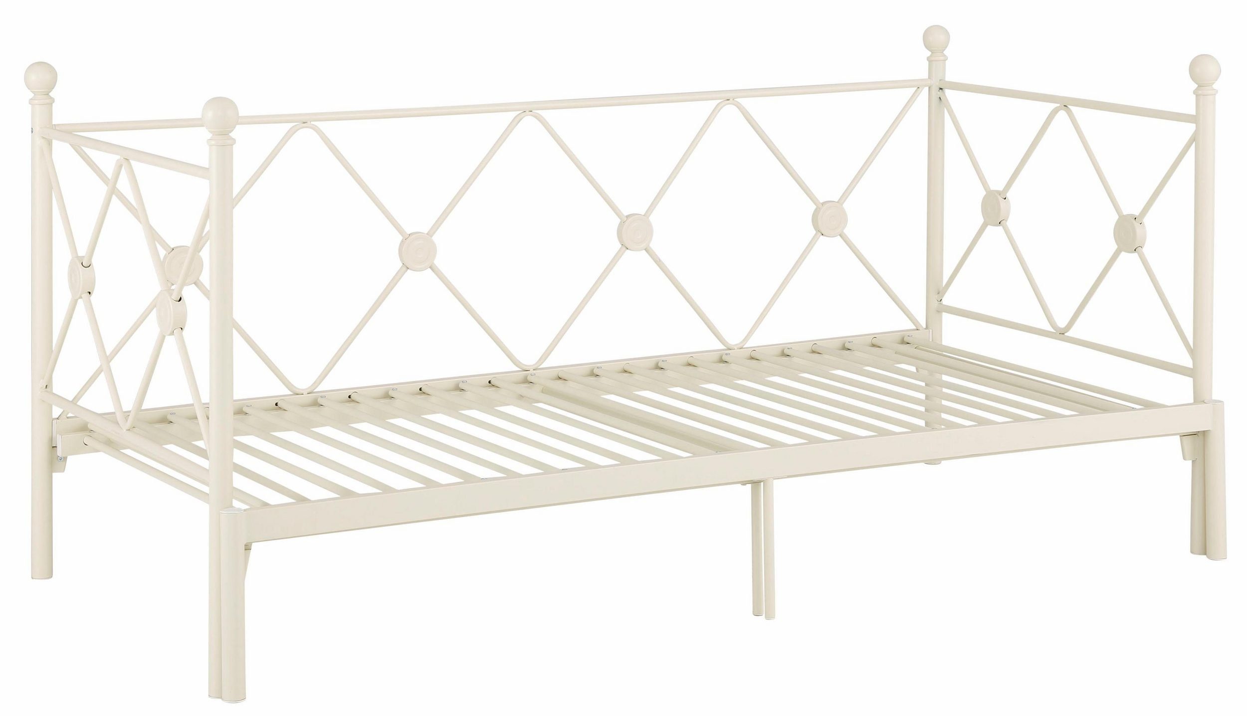 Bettgestell Johnson, Metallbett mit cm, loft24 Liegefläche, 90-180x200 ausziehbarer Tagesbett Bett