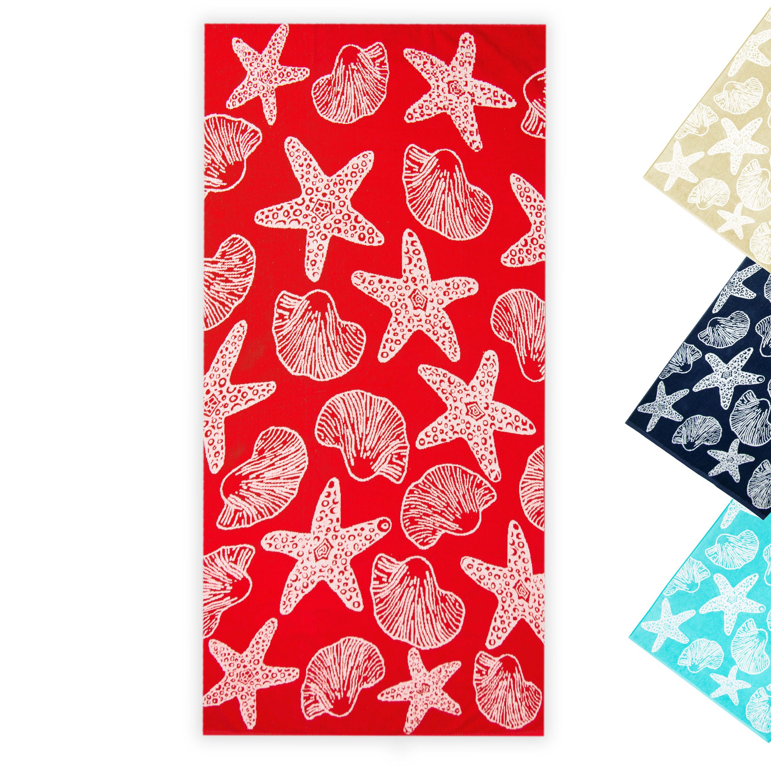 ZOLLNER Strandtuch, Frottee (1-St), 90 x 180 cm, 100% Baumwolle, mit Meerestier-Design